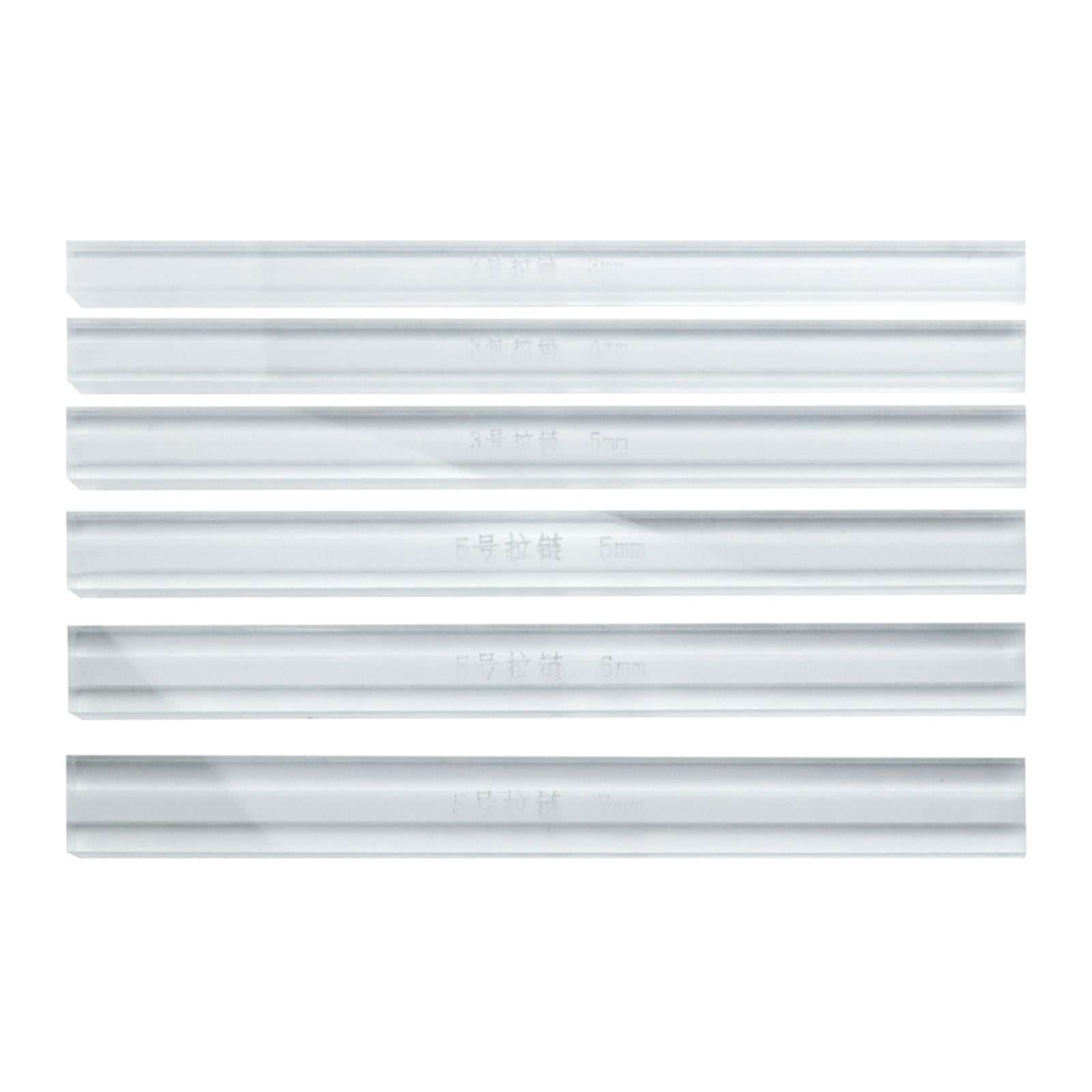 Acrylic Zipper Gluing Ruler Anti Overflow Ruler DIY Leather Craft 6 Pieces