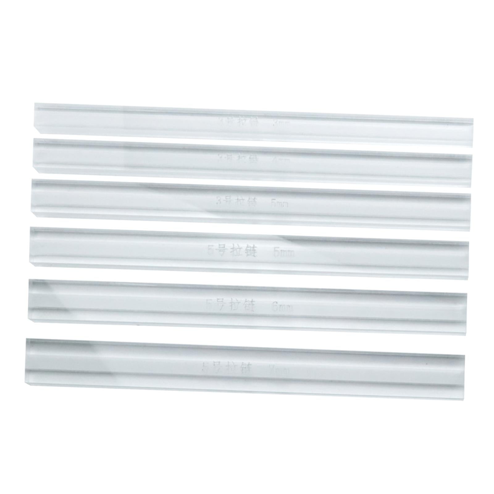 Acrylic Zipper Gluing Ruler Anti Overflow Ruler DIY Leather Craft 6 Pieces
