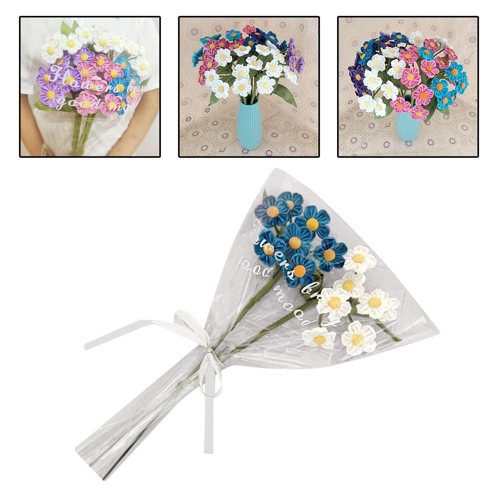 Artificial Flowers Combo Unassembled Wedding Rehearsal for Halloween Office Blue and White