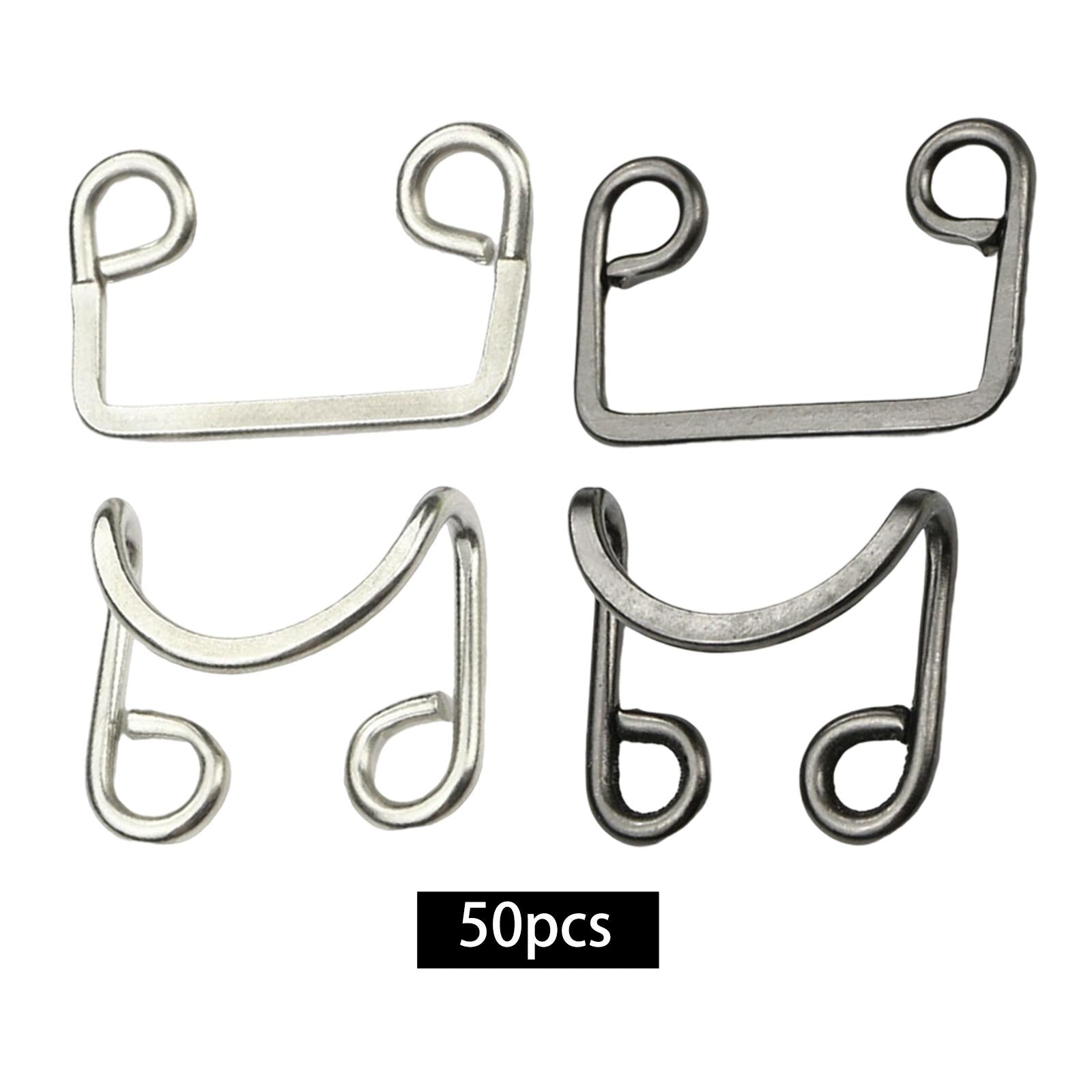 50 Pairs Metal Buckle Waist Accs Clasp Invisible for Jeans Fabric Crafts Bra Argent