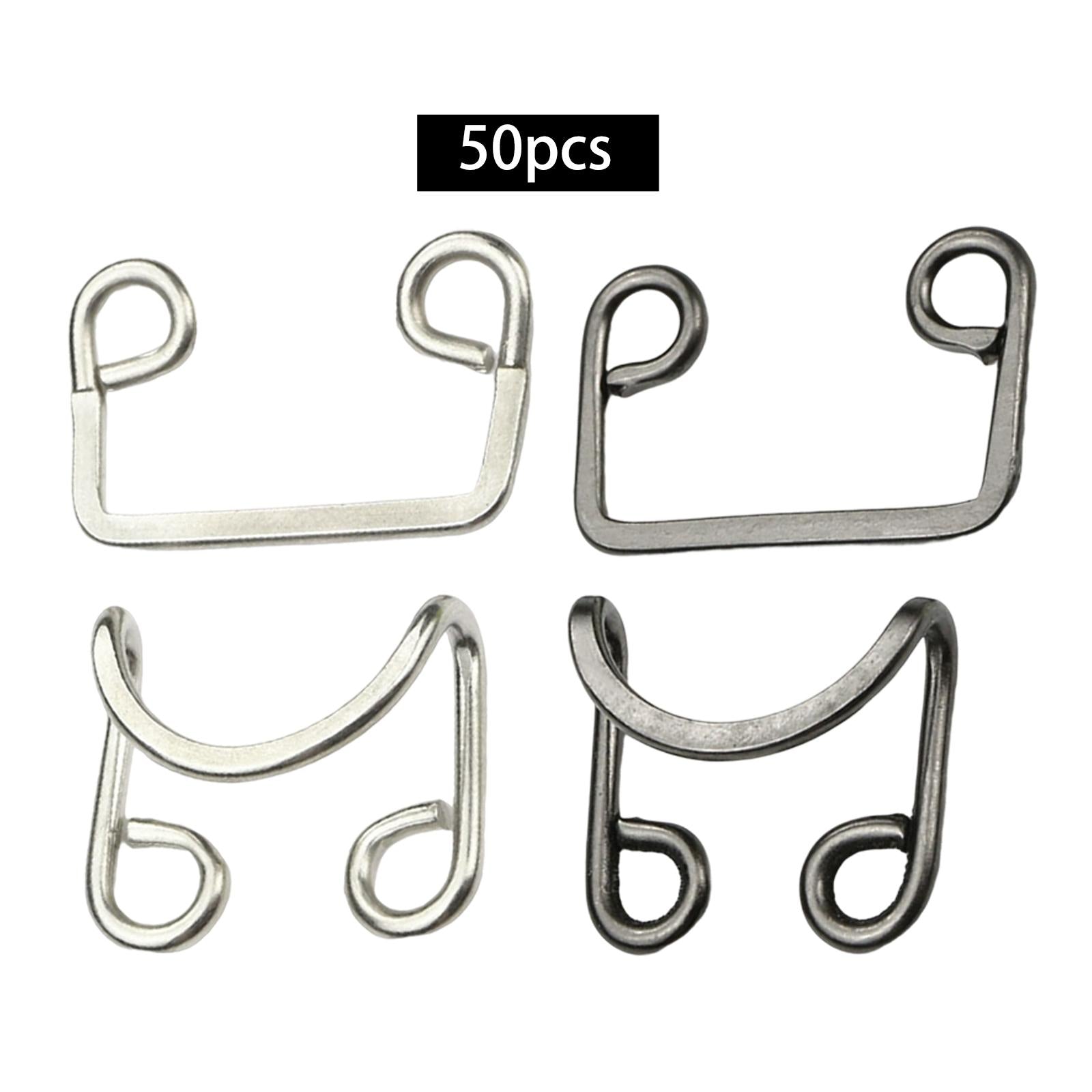 50 Pairs Metal Buckle Waist Accs Clasp Invisible for Jeans Fabric Crafts Bra Argent