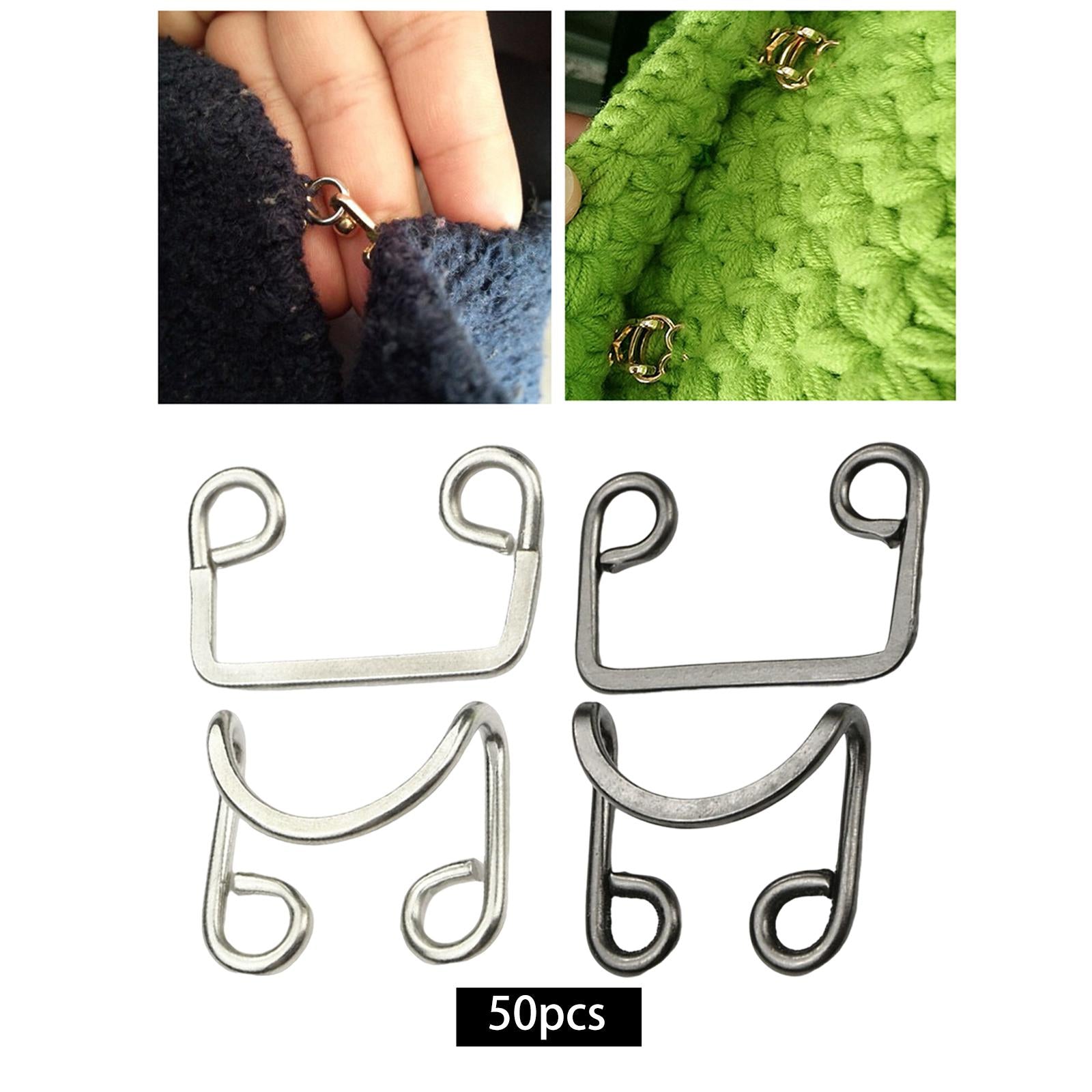 50 Pairs Metal Buckle Waist Accs Clasp Invisible for Jeans Fabric Crafts Bra Argent