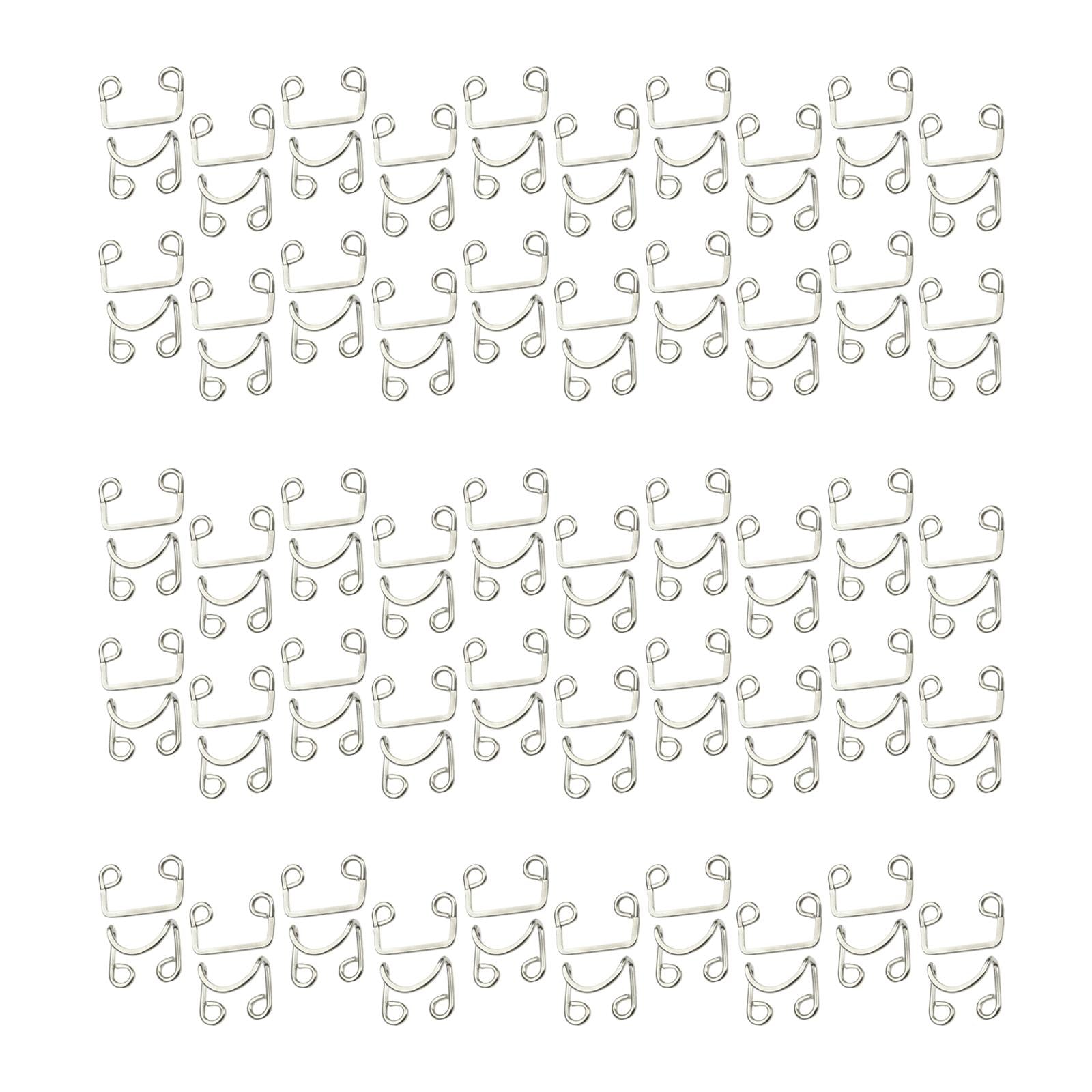 50 Pairs Metal Buckle Waist Accs Clasp Invisible for Jeans Fabric Crafts Bra Argent