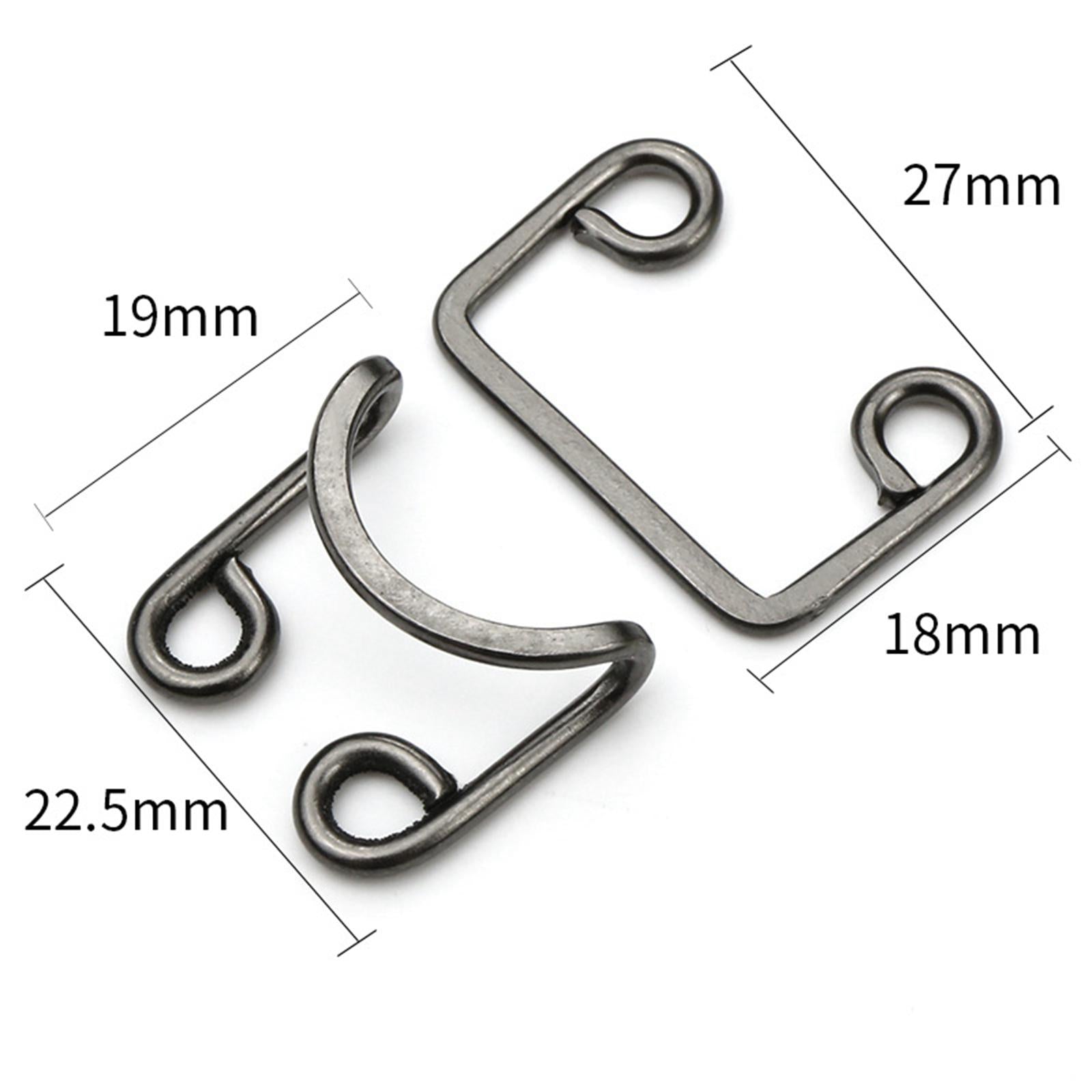 50 Pairs Metal Buckle Waist Accs Clasp Invisible for Jeans Fabric Crafts Bra Dark Gray
