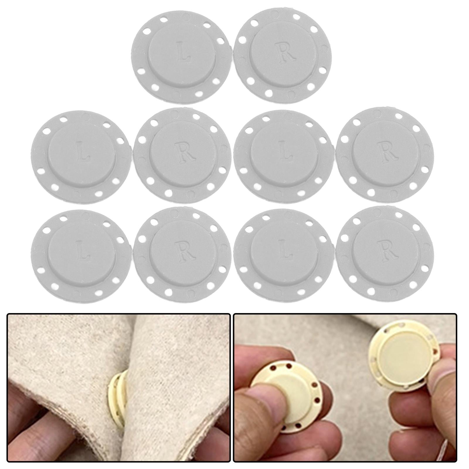 5 Pairs Invisible Buttons Jacket Cardigan Concealed Buckle Snap Buttons 22mm White
