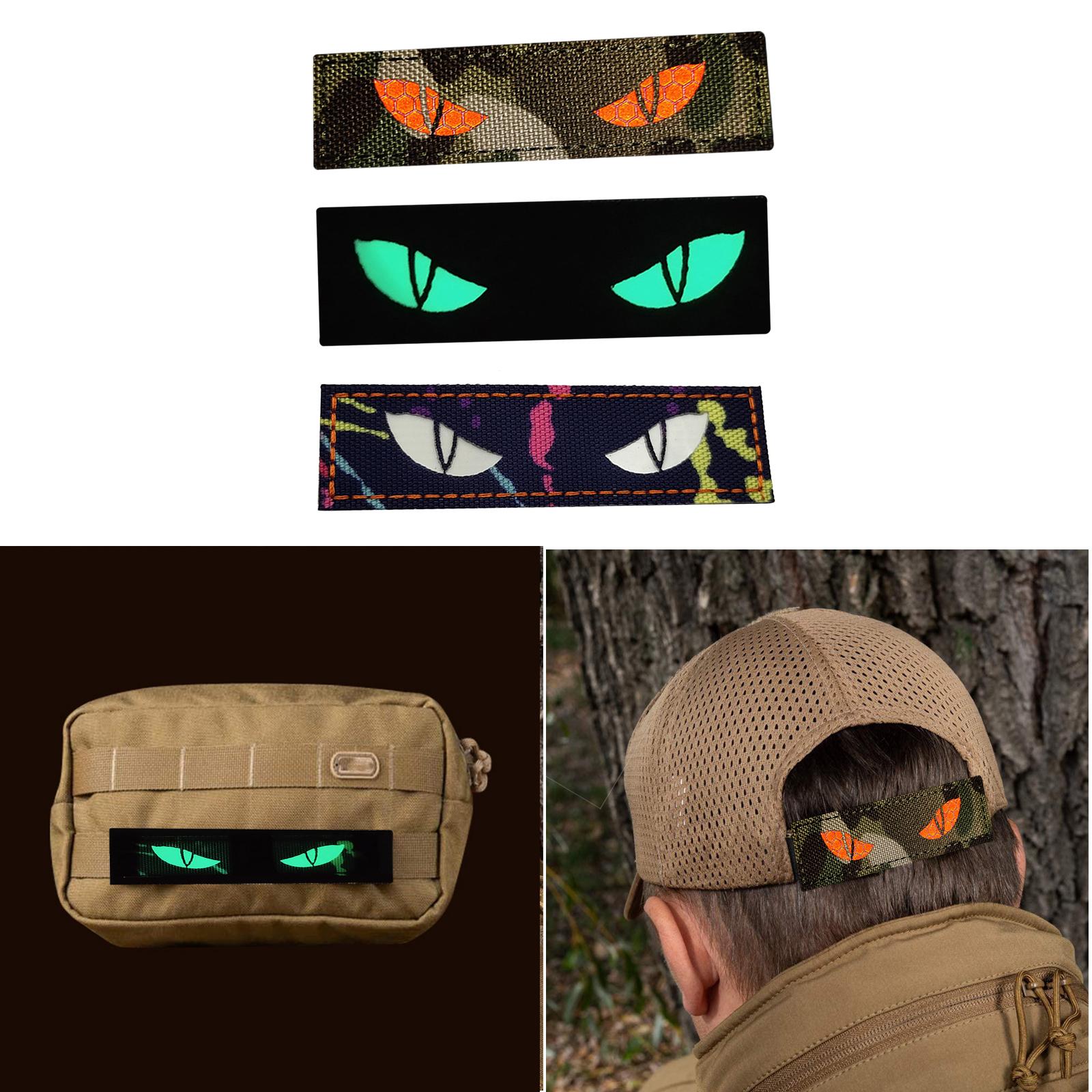 Cat Eye Patches of Morale Glow The Dark Armband Badges for Helmet Bags Green