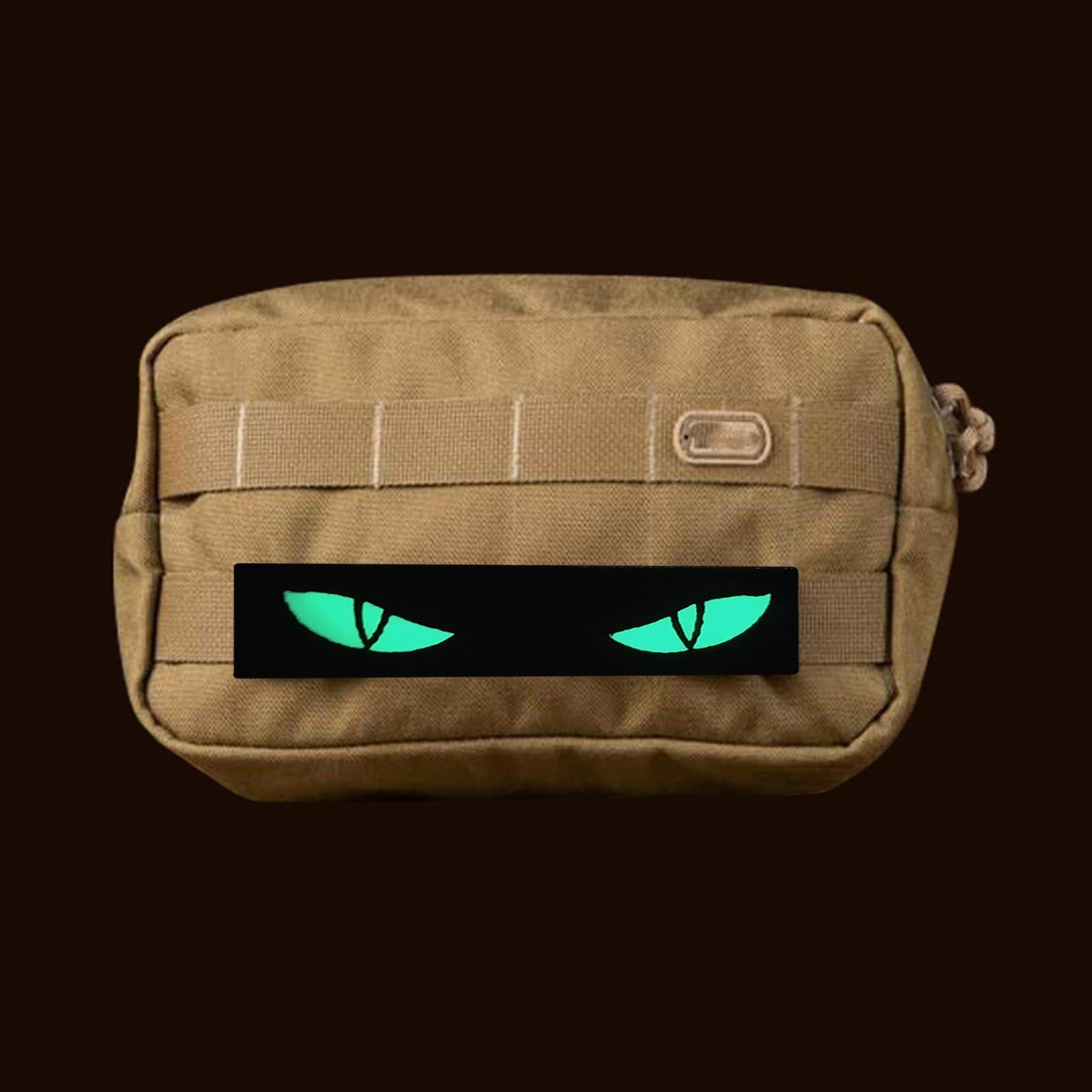Cat Eye Patches of Morale Glow The Dark Armband Badges for Helmet Bags Black