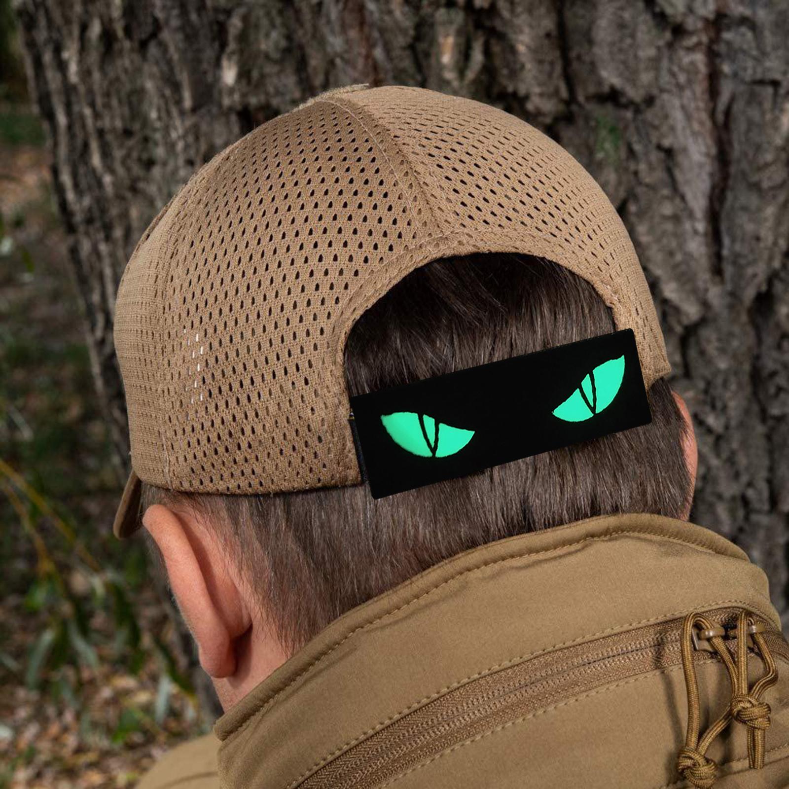 Cat Eye Patches of Morale Glow The Dark Armband Badges for Helmet Bags Black