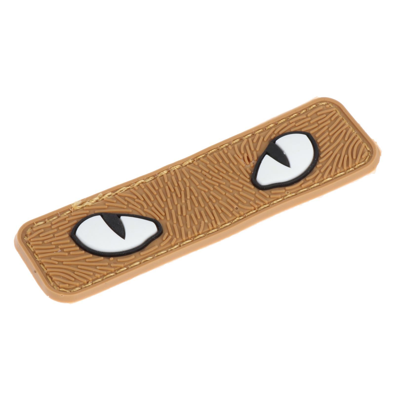Glowing Cat Eye Patches Badges Fasteners Armband for Hats Helmet Outdoor Khaki