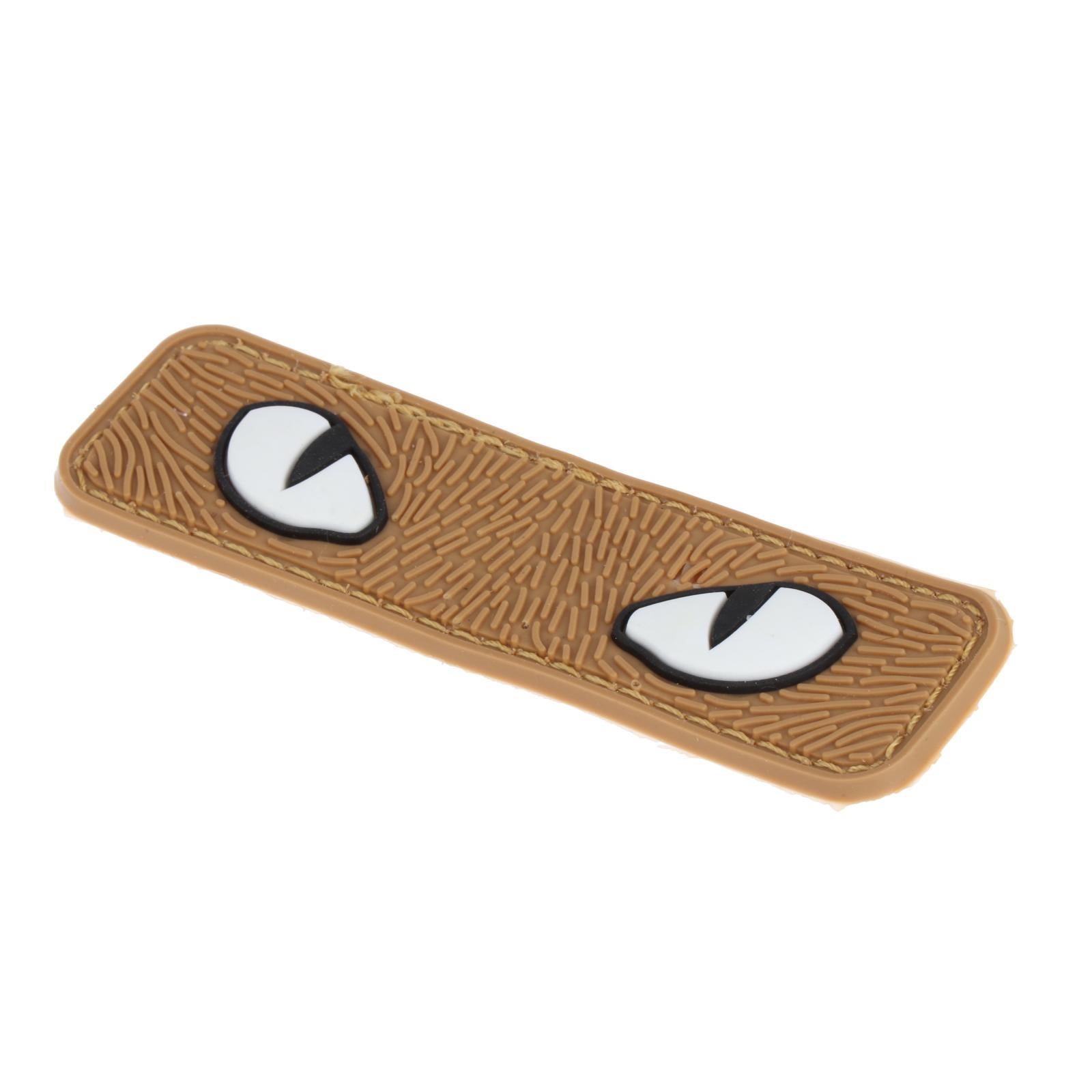 Glowing Cat Eye Patches Badges Fasteners Armband for Hats Helmet Outdoor Khaki