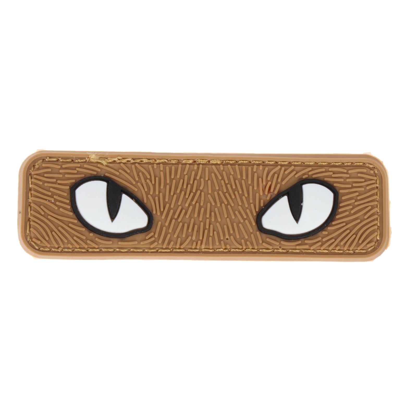 Glowing Cat Eye Patches Badges Fasteners Armband for Hats Helmet Outdoor Khaki