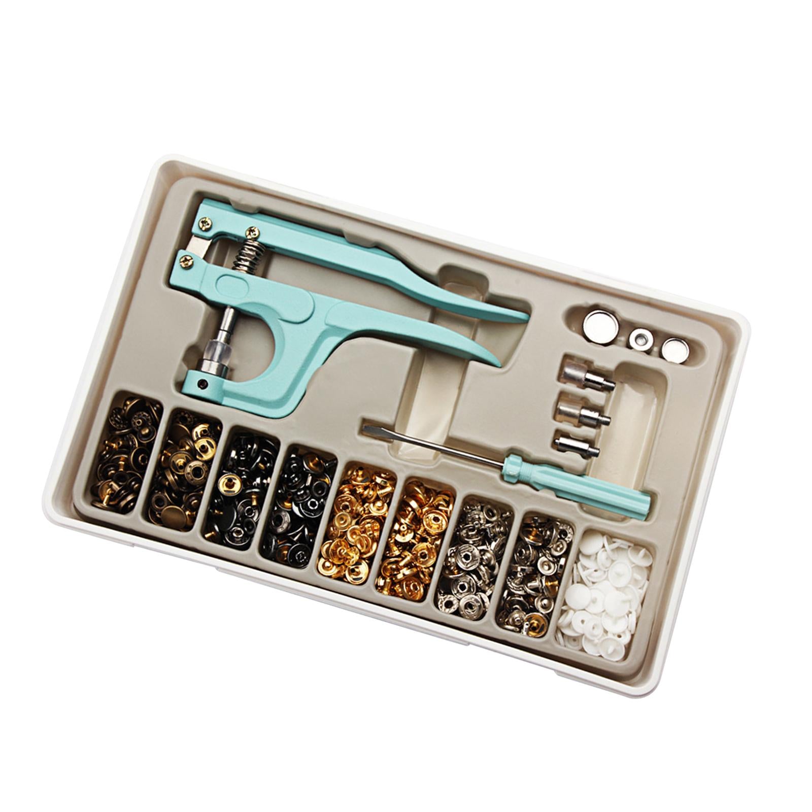 140Pcs Snap Button Kit Resin Snaps Metal Button Snaps for Sewing Crafting Resin Gray