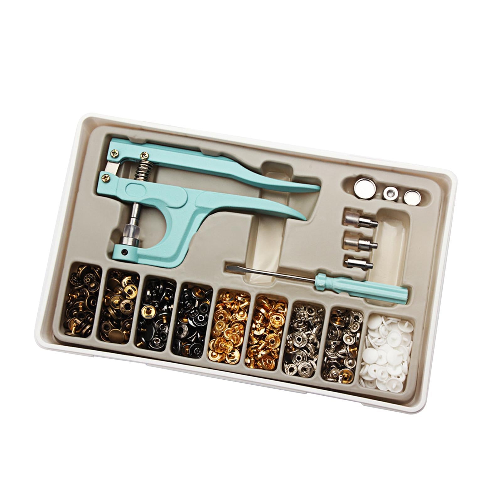 140Pcs Snap Button Kit Resin Snaps Metal Button Snaps for Sewing Crafting Resin Gray