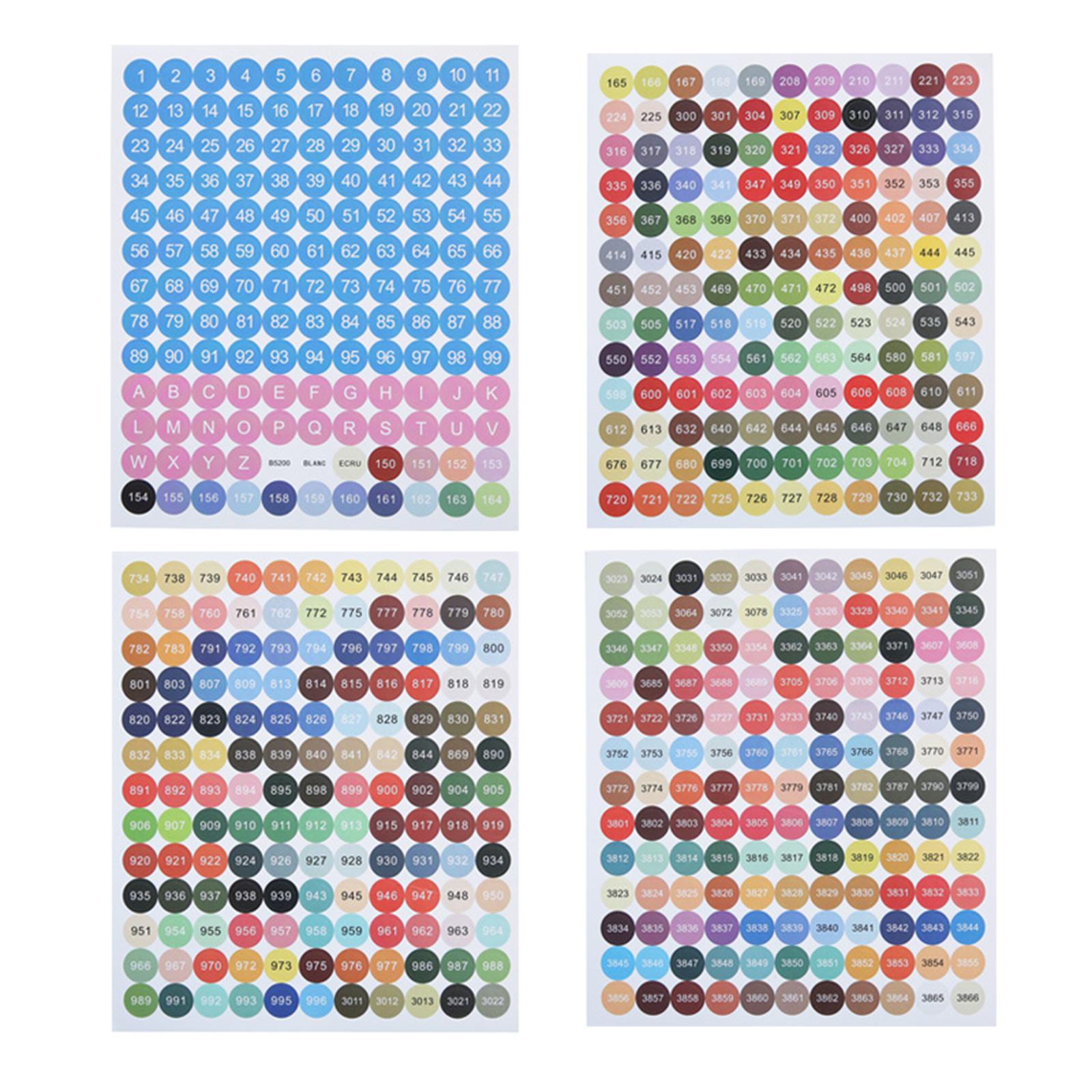 DMC Floss Number Stickers Classification Labels Letters Stitch Tool colorful