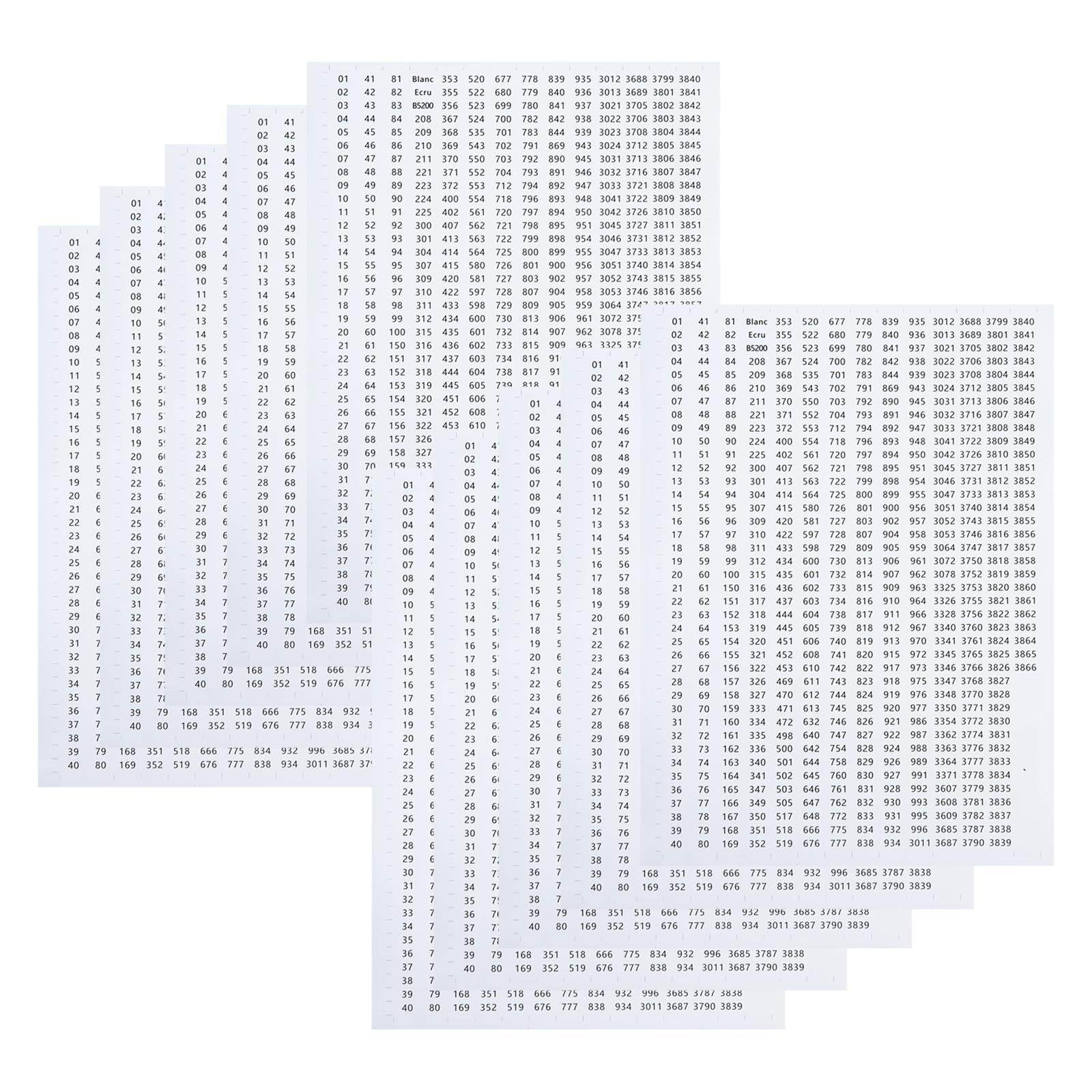 DMC Floss Number Stickers Classification Labels Letters Stitch Tool white