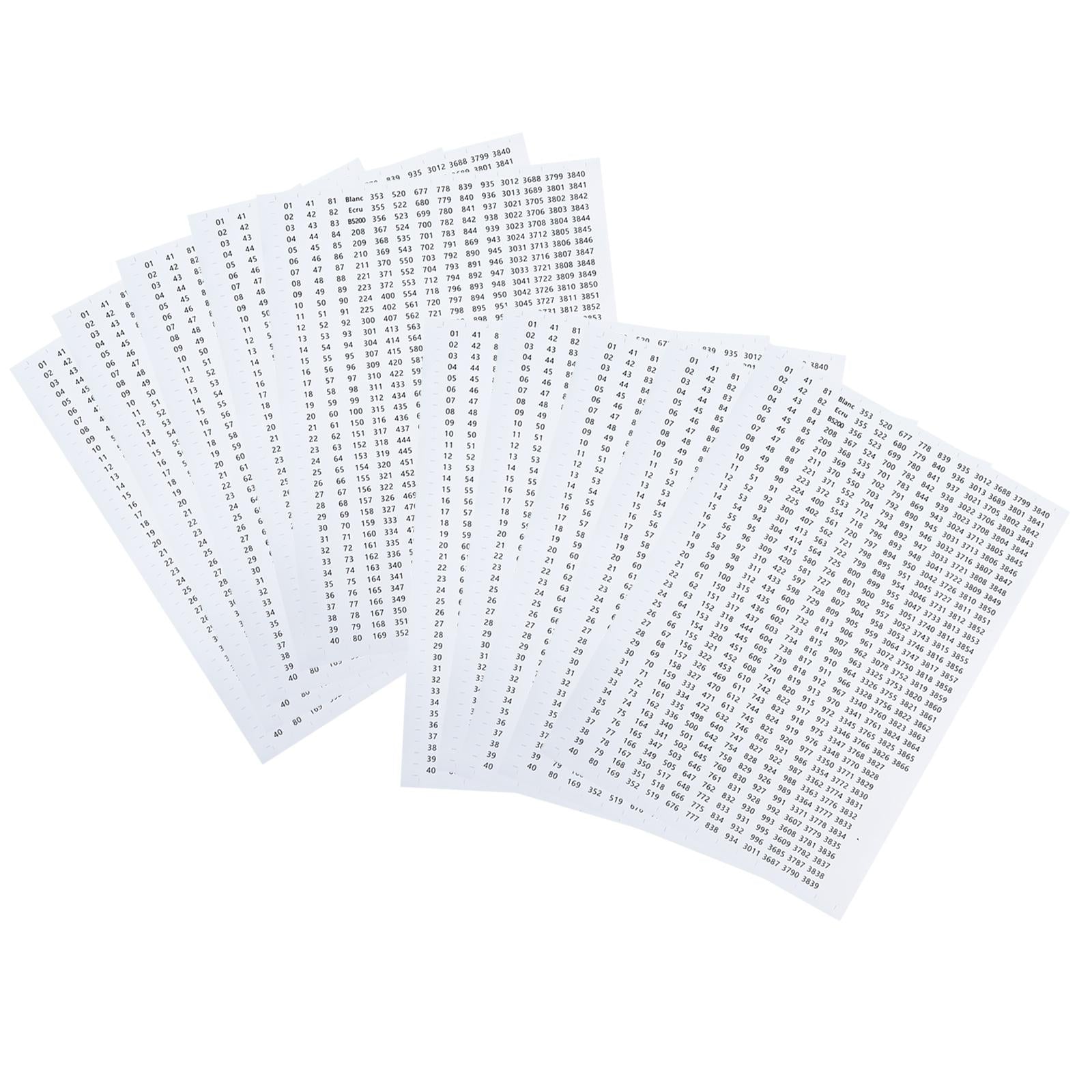 DMC Floss Number Stickers Classification Labels Letters Stitch Tool white