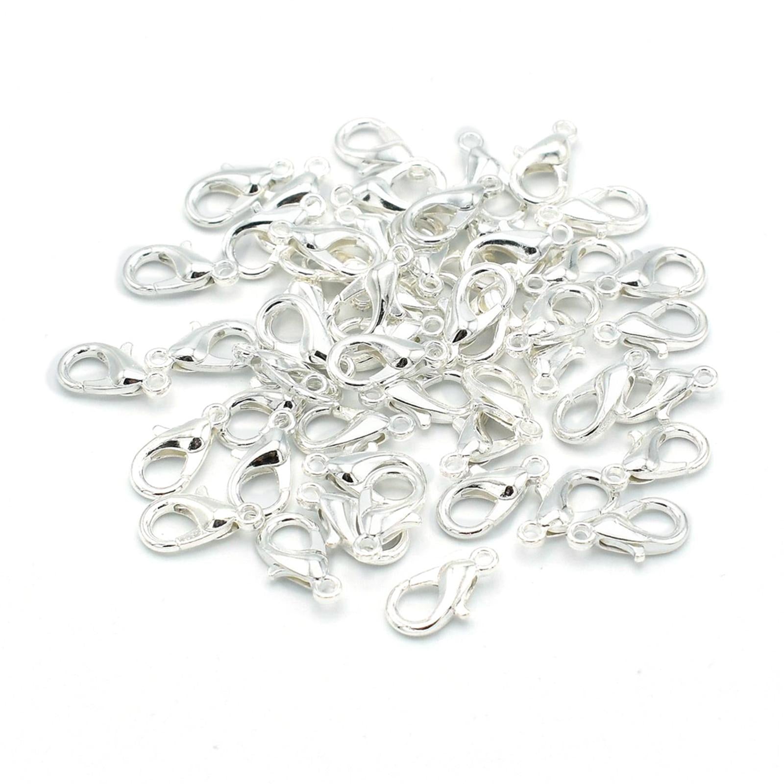 50 Pieces Small Lobster Clasps Zinc Alloy for DIY Crafts Necklace Silver