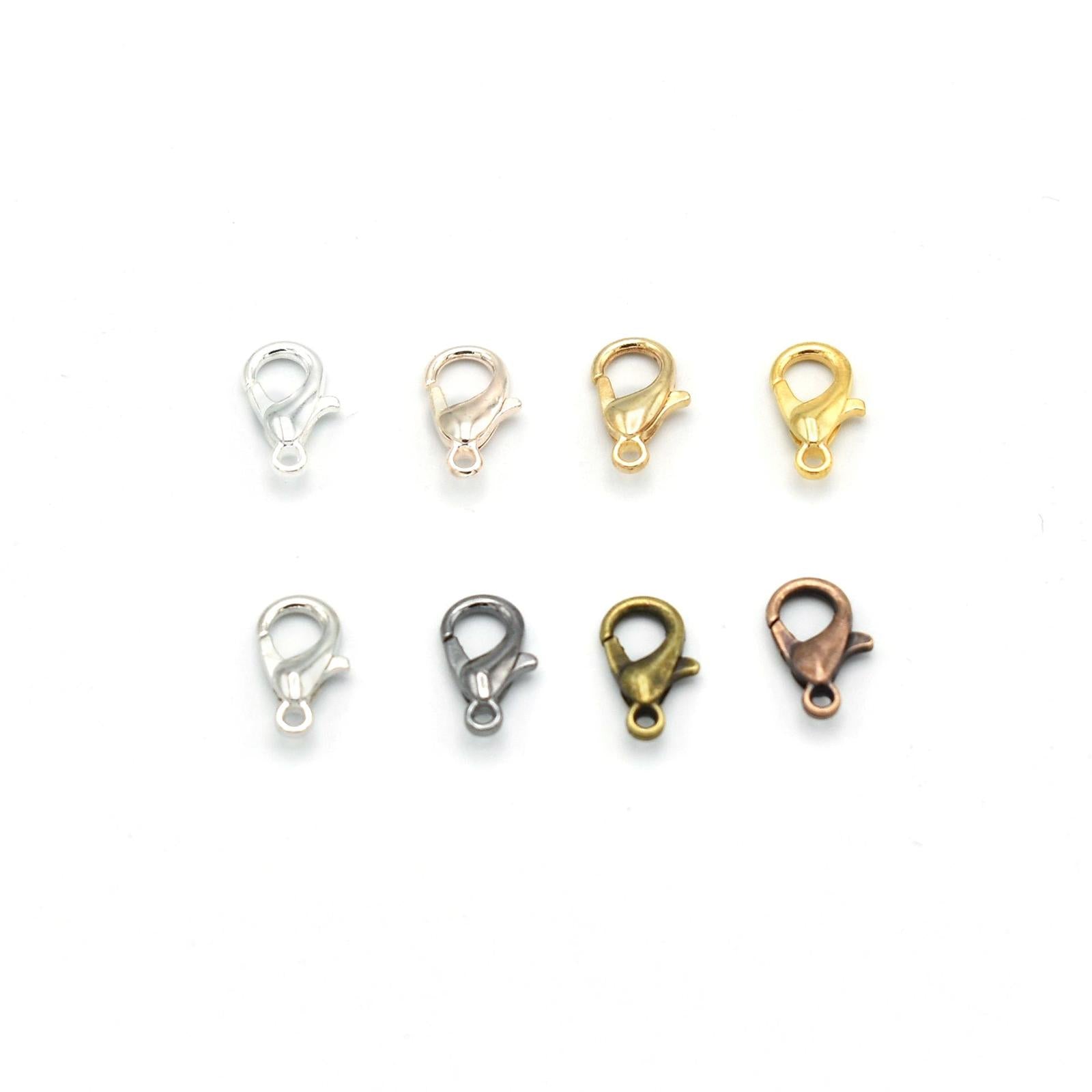 50 Pieces Small Lobster Clasps Zinc Alloy for DIY Crafts Necklace Silver