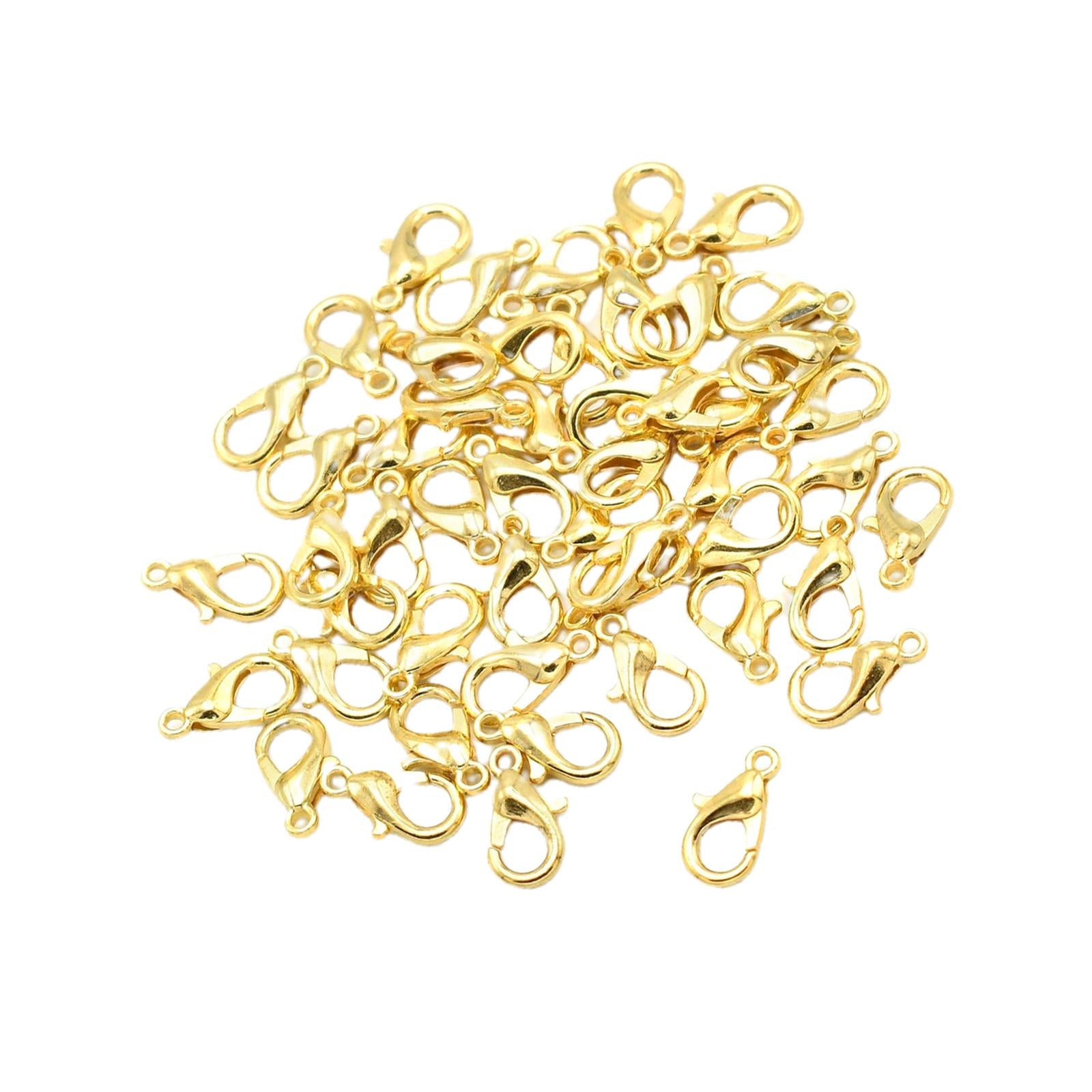 50 Pieces Small Lobster Clasps Zinc Alloy for DIY Crafts Necklace Gold