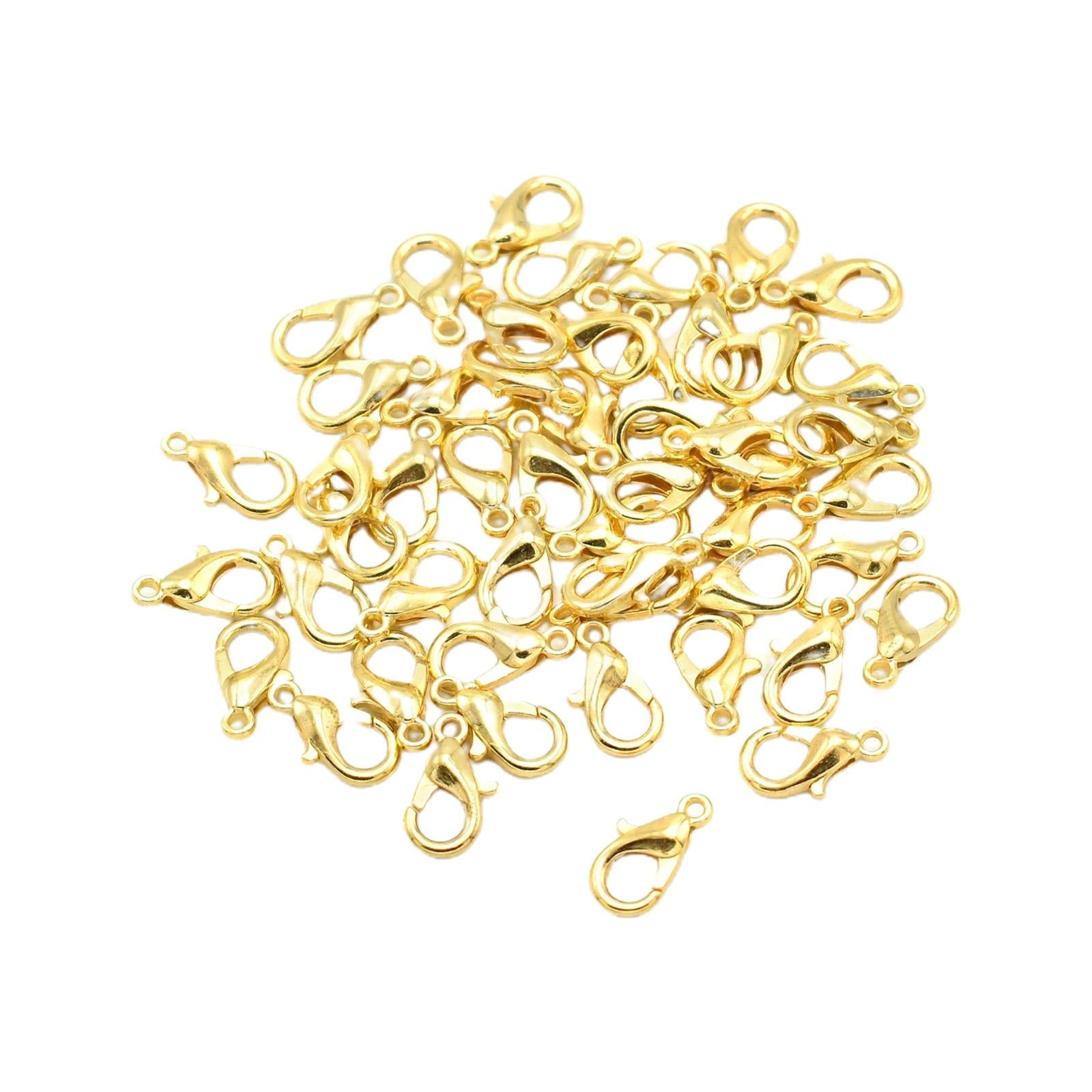 50 Pieces Small Lobster Clasps Zinc Alloy for DIY Crafts Necklace Gold