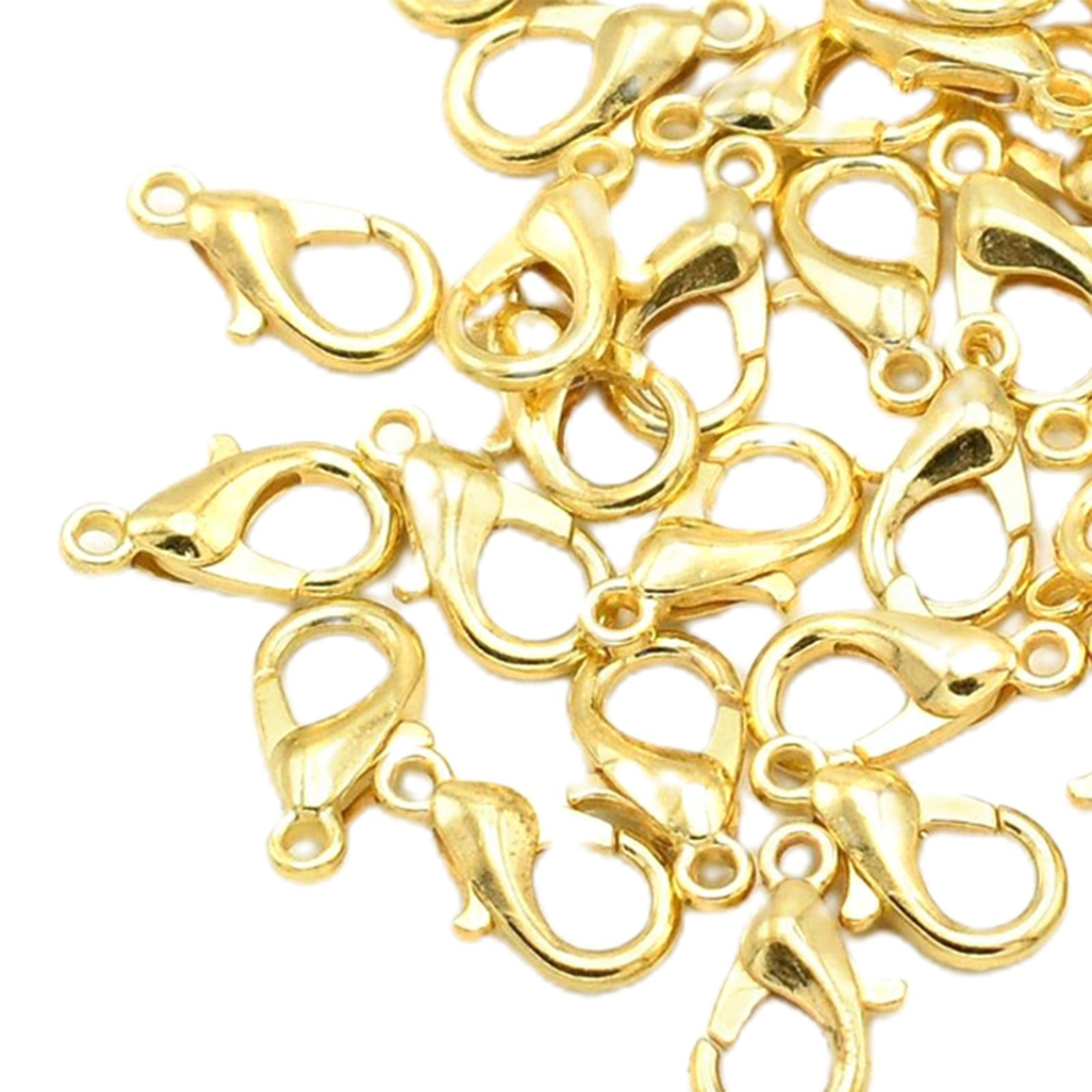 50 Pieces Small Lobster Clasps Zinc Alloy for DIY Crafts Necklace Gold