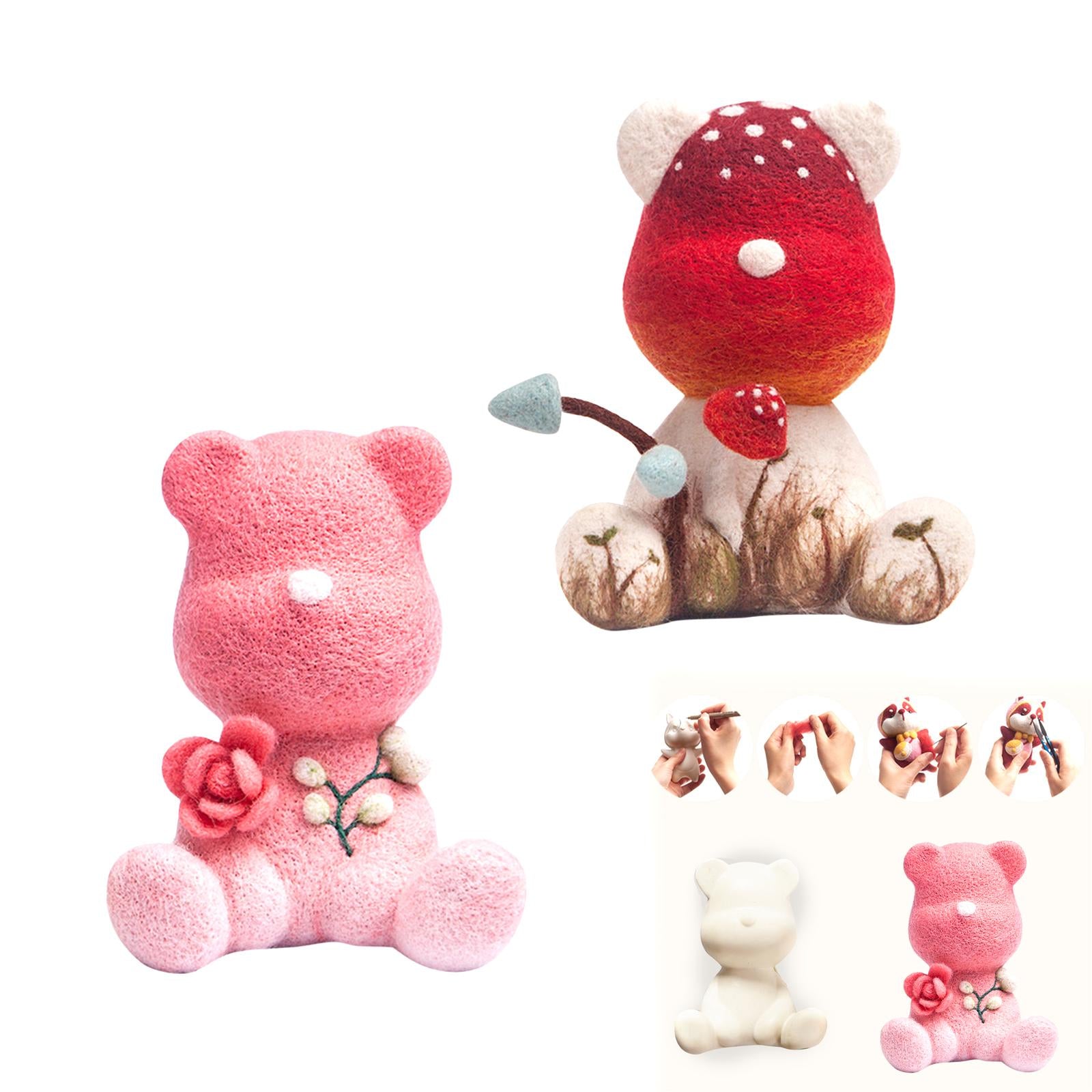 Handmade Wool Felt DIY Embroidery Cartoon Craft Sewing for Kids Beginners A