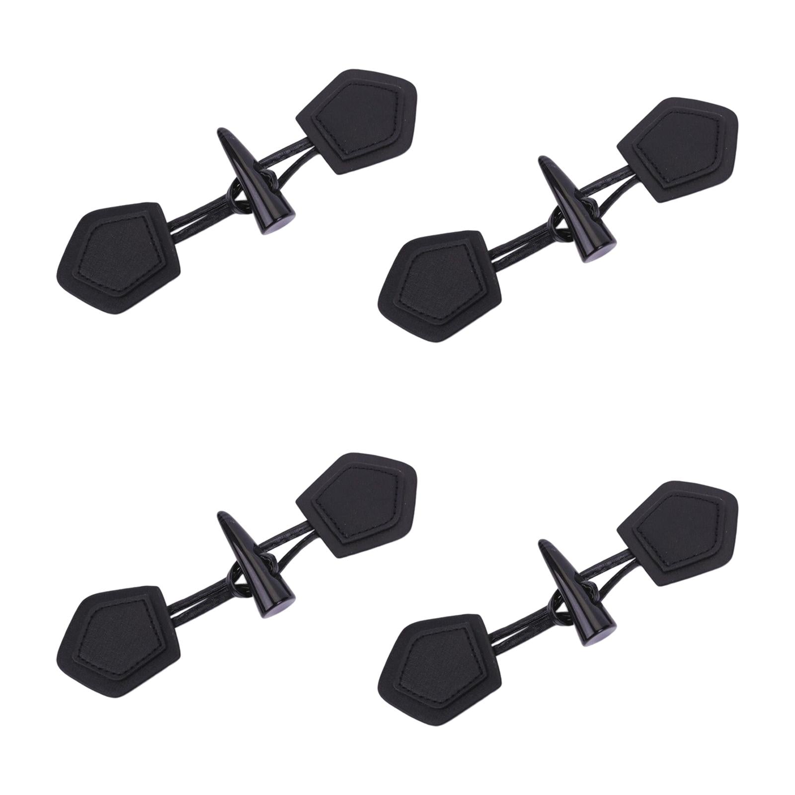 4 Pairs Leather Horn Toggle Button DIY Accessory Arts Crafts Clothes
