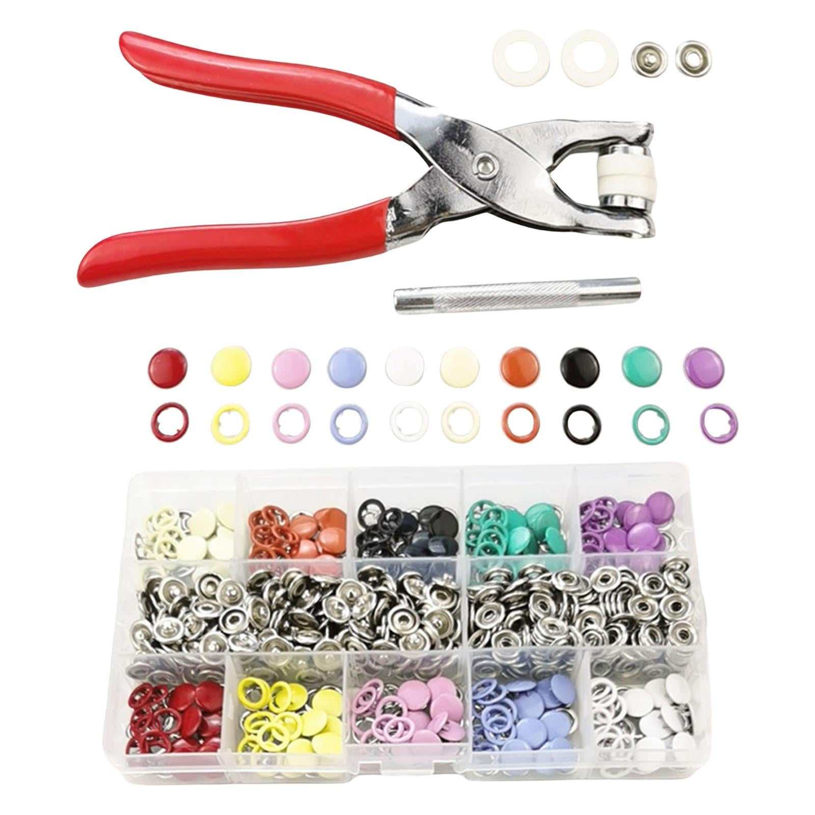 200 Pieces 9.5mm Sewing Buttons Snap Plier Popper Grommet Fasteners Clip