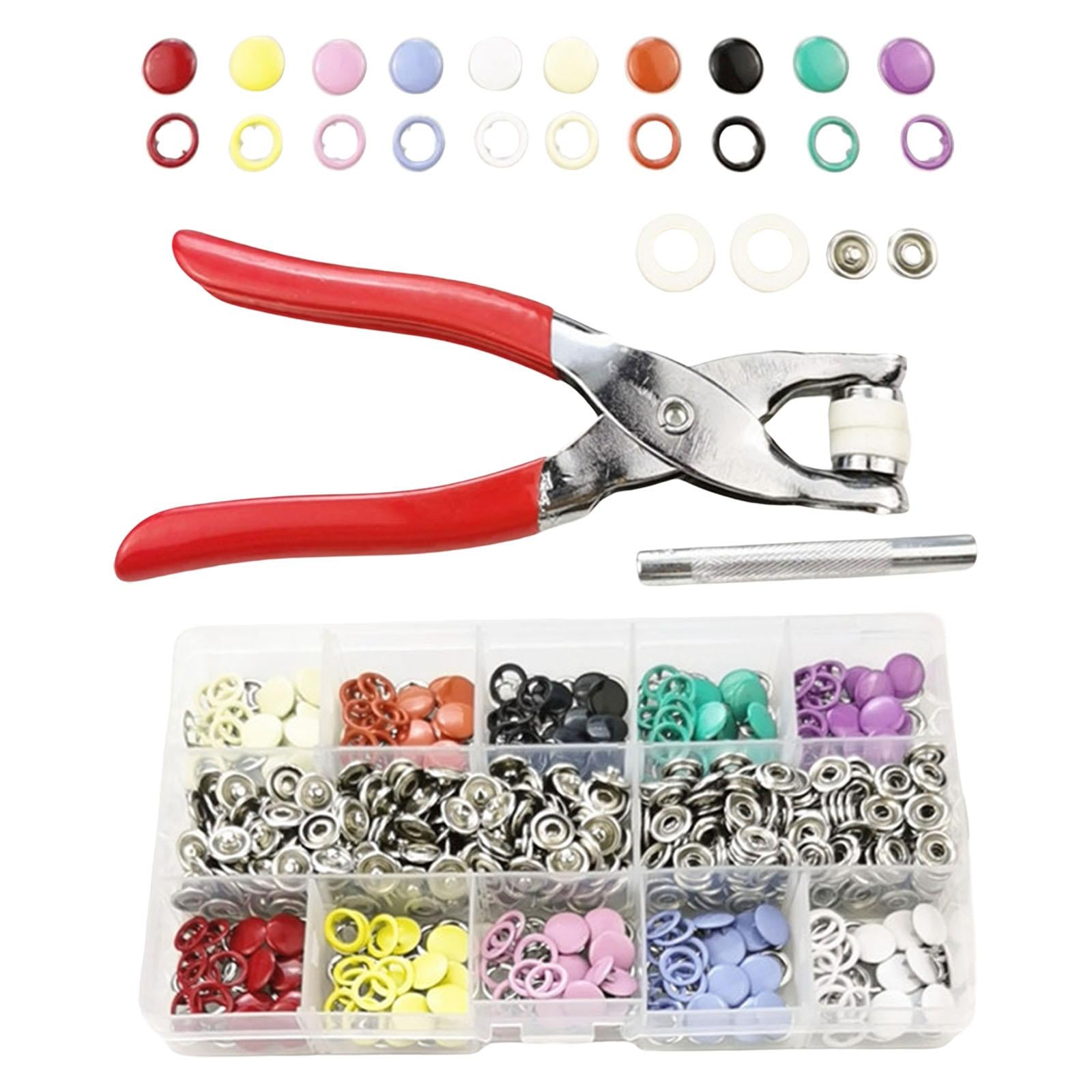200 Pieces 9.5mm Sewing Buttons Snap Plier Popper Grommet Fasteners Clip