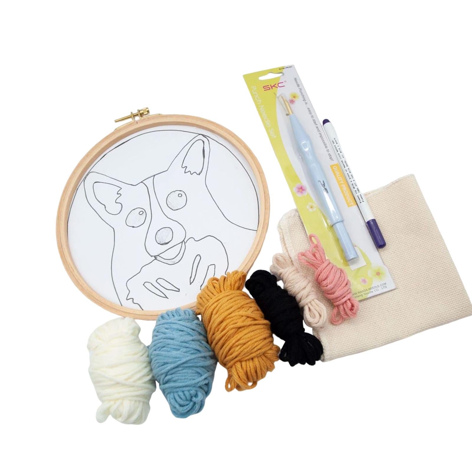 Punch Needle Embroidery Starter Kits Cute Dog Hooking Kit Beginner