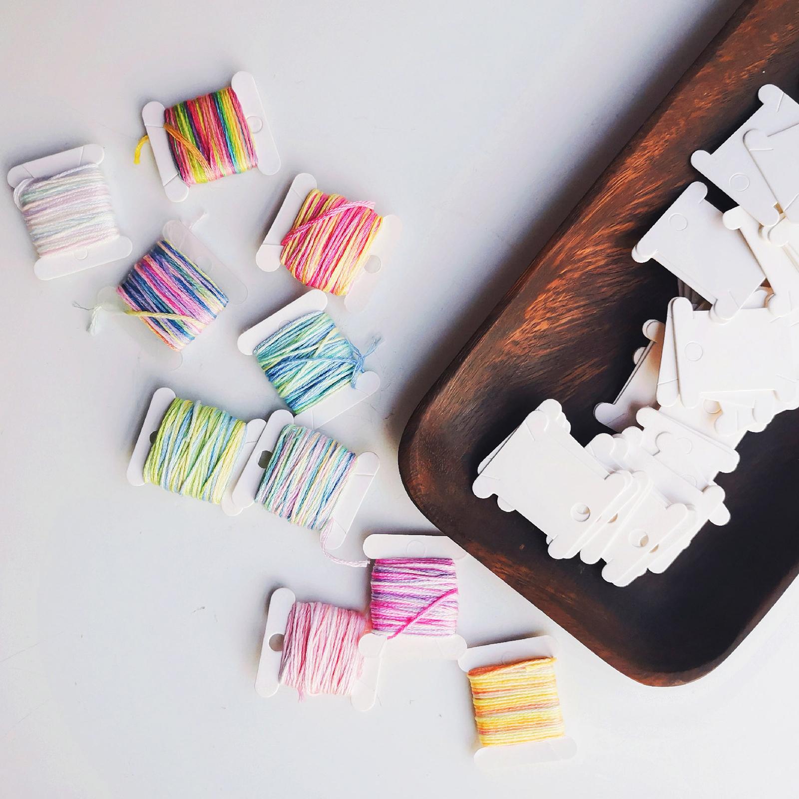 Set of 100 Floss Bobbins Cross Stitch DIY Spool Holder Thread Winding Board