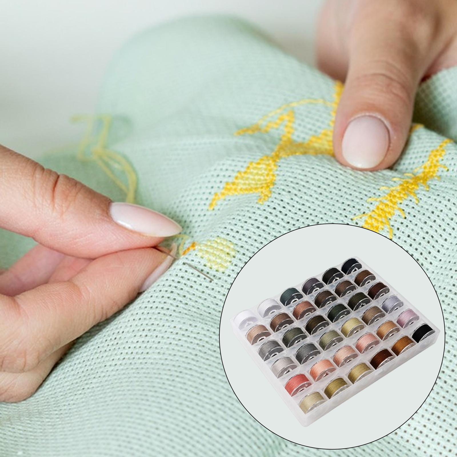 36Pcs Sewing Machine Bobbin Threads for Roll Machine Knitting Craft Supplies StyleD