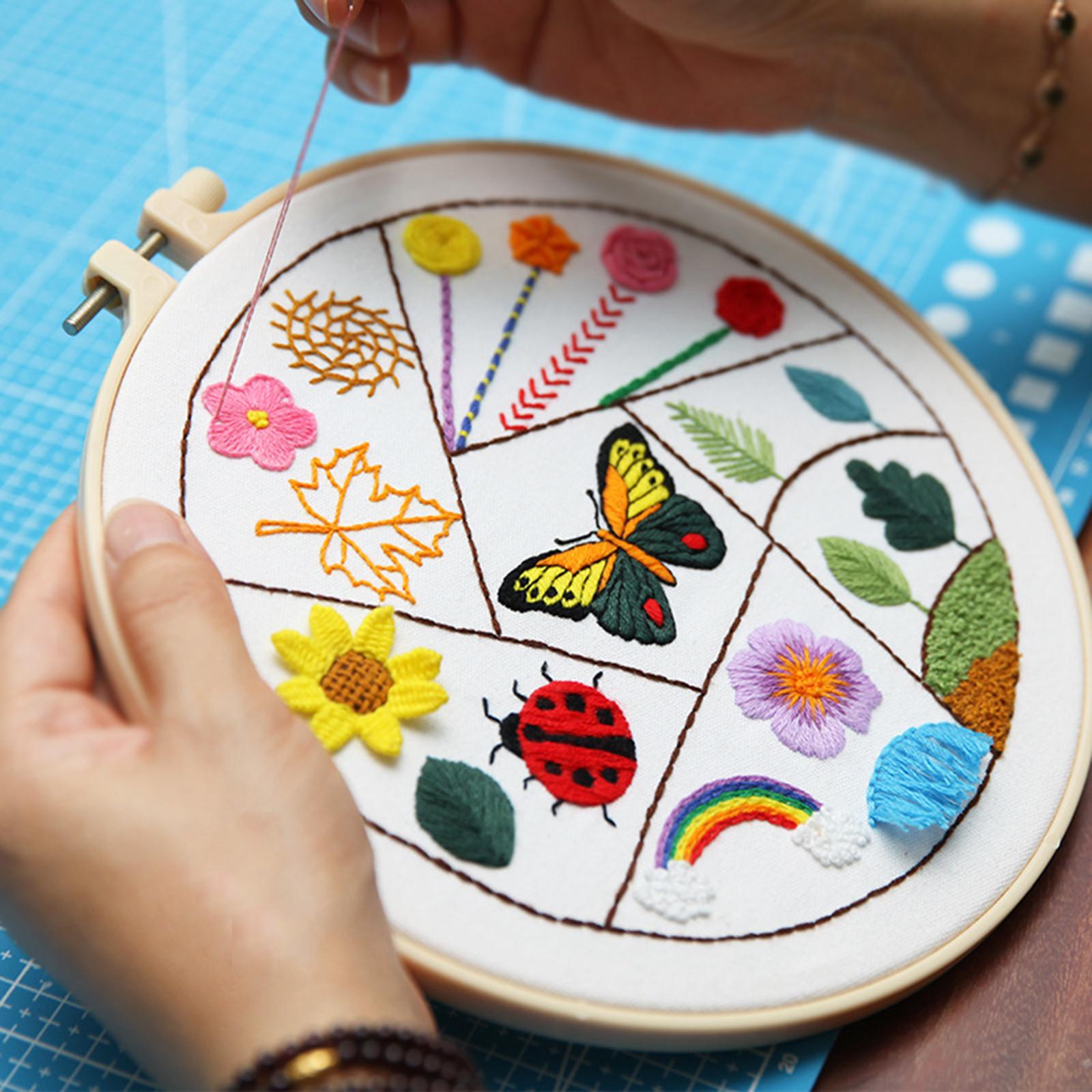 Embroidery Stitch Practice Kit with Pattern Durable for DIY Needlework