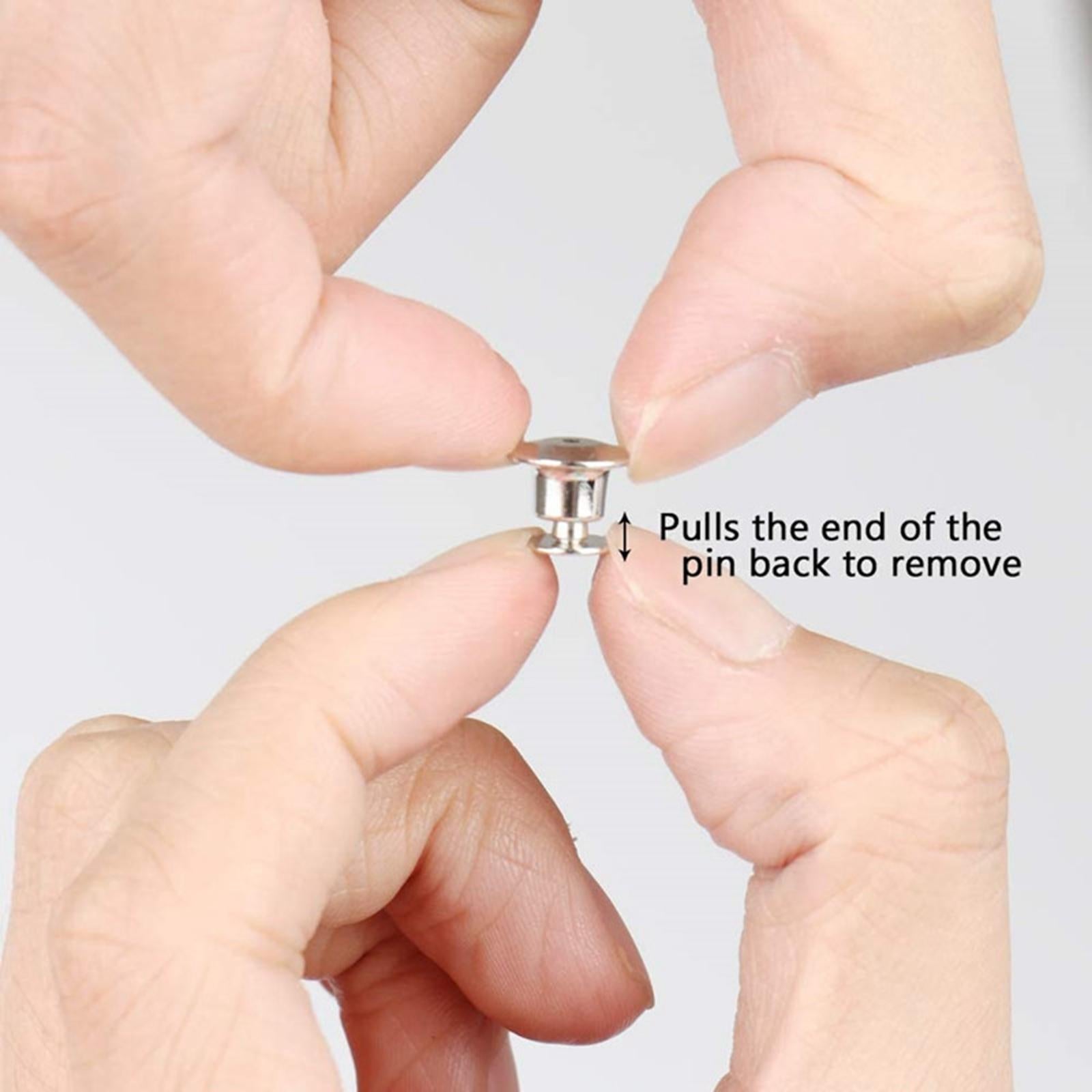 80x Metal Locking Pin Backs Clasp Locking Clasp Pins Keepers Multi-Purpose Silver