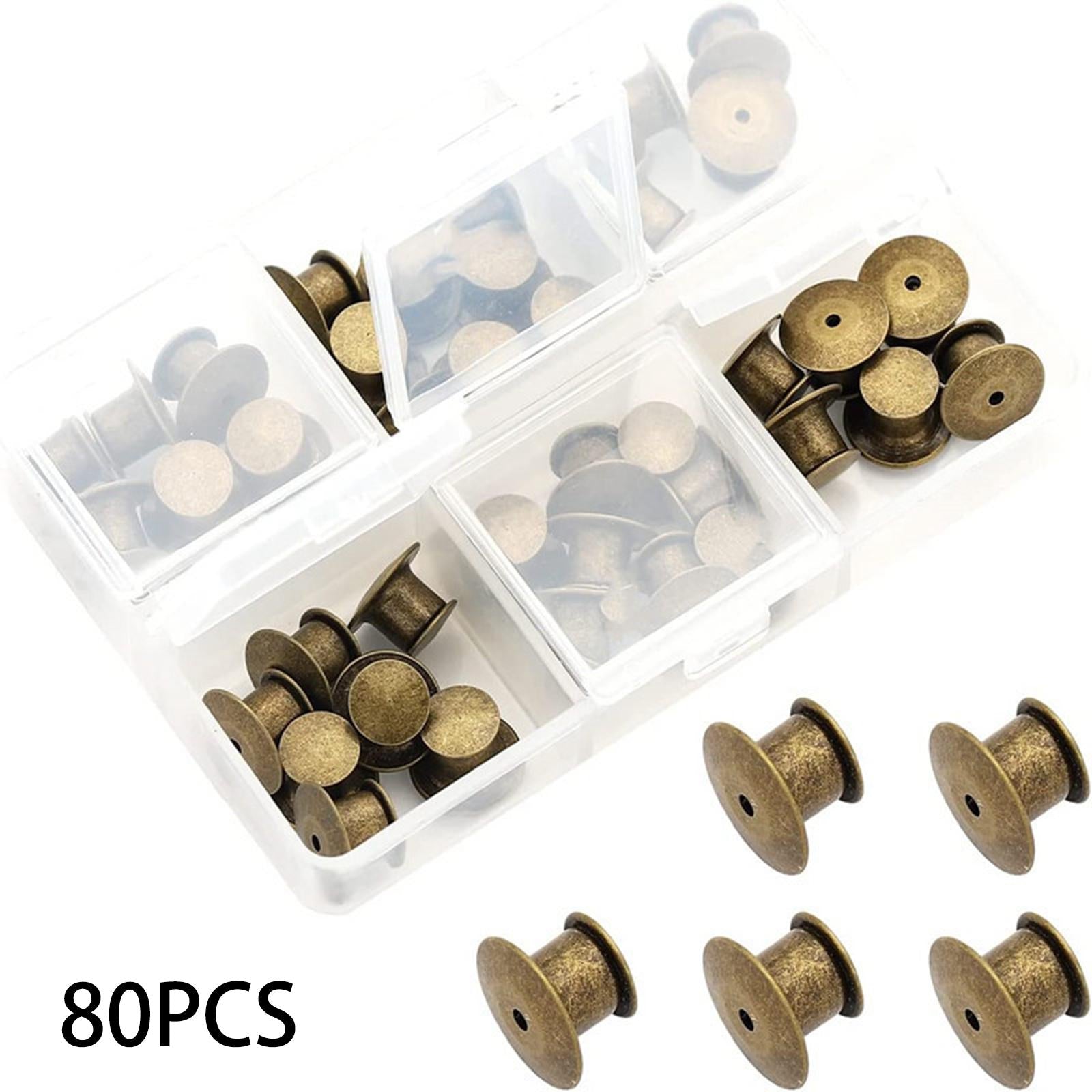 80x Metal Locking Pin Backs Clasp Locking Clasp Pins Keepers Multi-Purpose Bronze