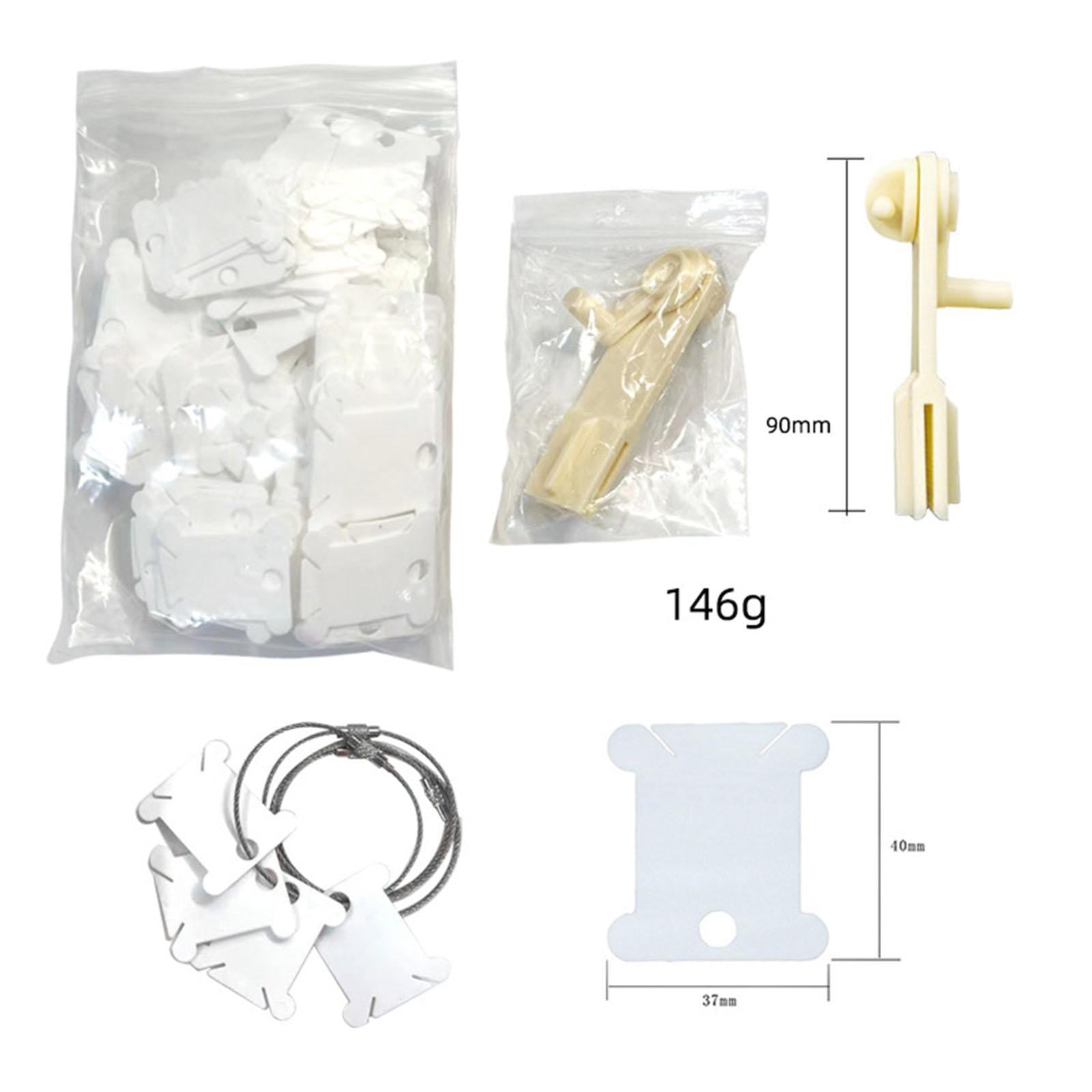 120x Plastic Floss Bobbins with Bobbin Winder Thread Cards for Cross Stitch