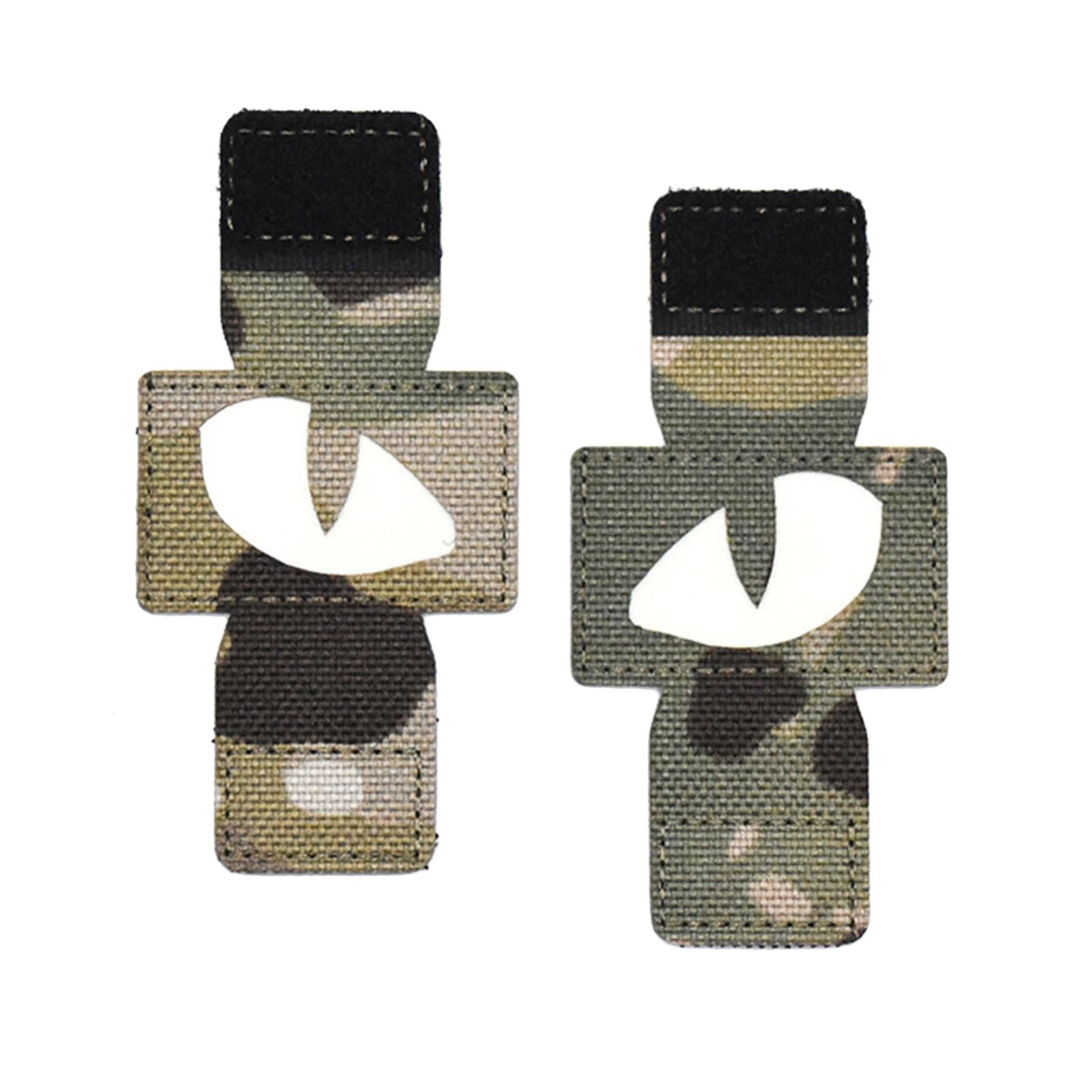 2Pcs Cloth Cat Eyes Patches Luminous Armband for Clothing Uniform Pants Hats