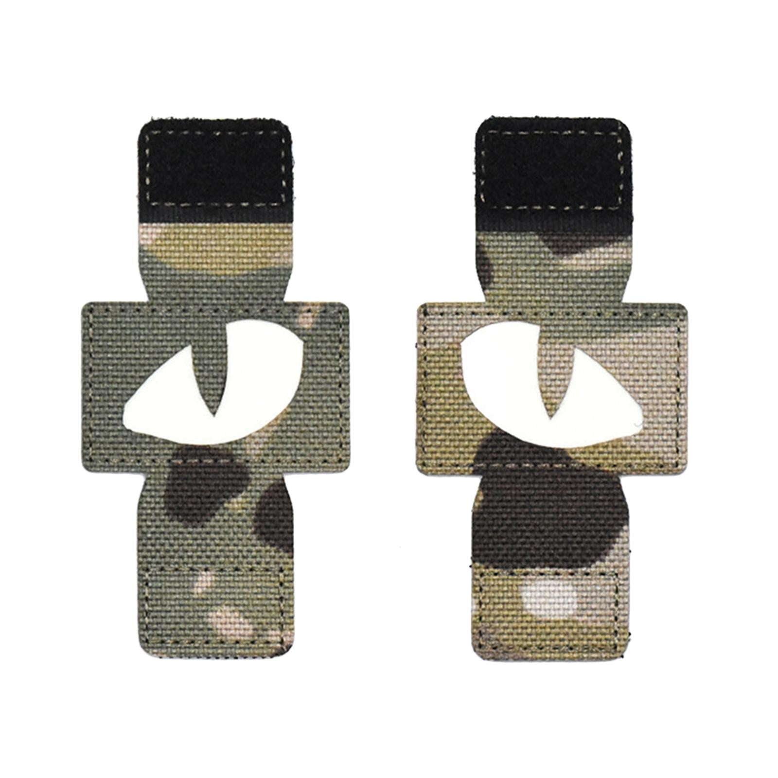 2Pcs Cloth Cat Eyes Patches Luminous Armband for Clothing Uniform Pants Hats