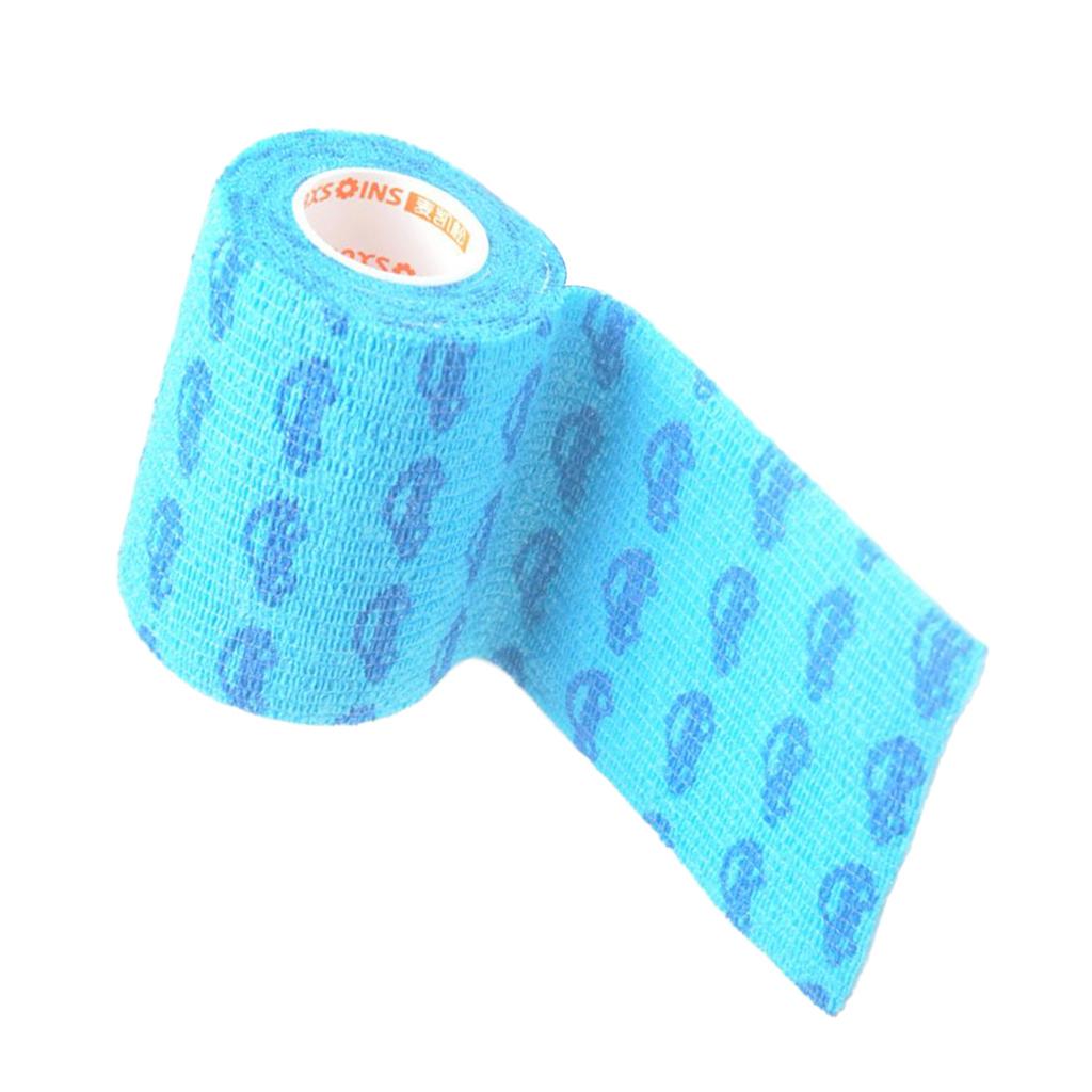 Elastic Non-Woven Self Adhesive Cohesive Wrap Bandage Tape Roll 3 inch Blue