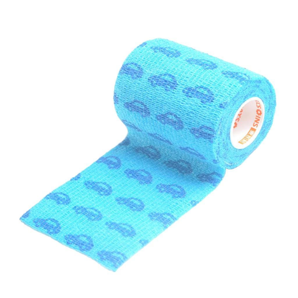 Elastic Non-Woven Self Adhesive Cohesive Wrap Bandage Tape Roll 3 inch Blue