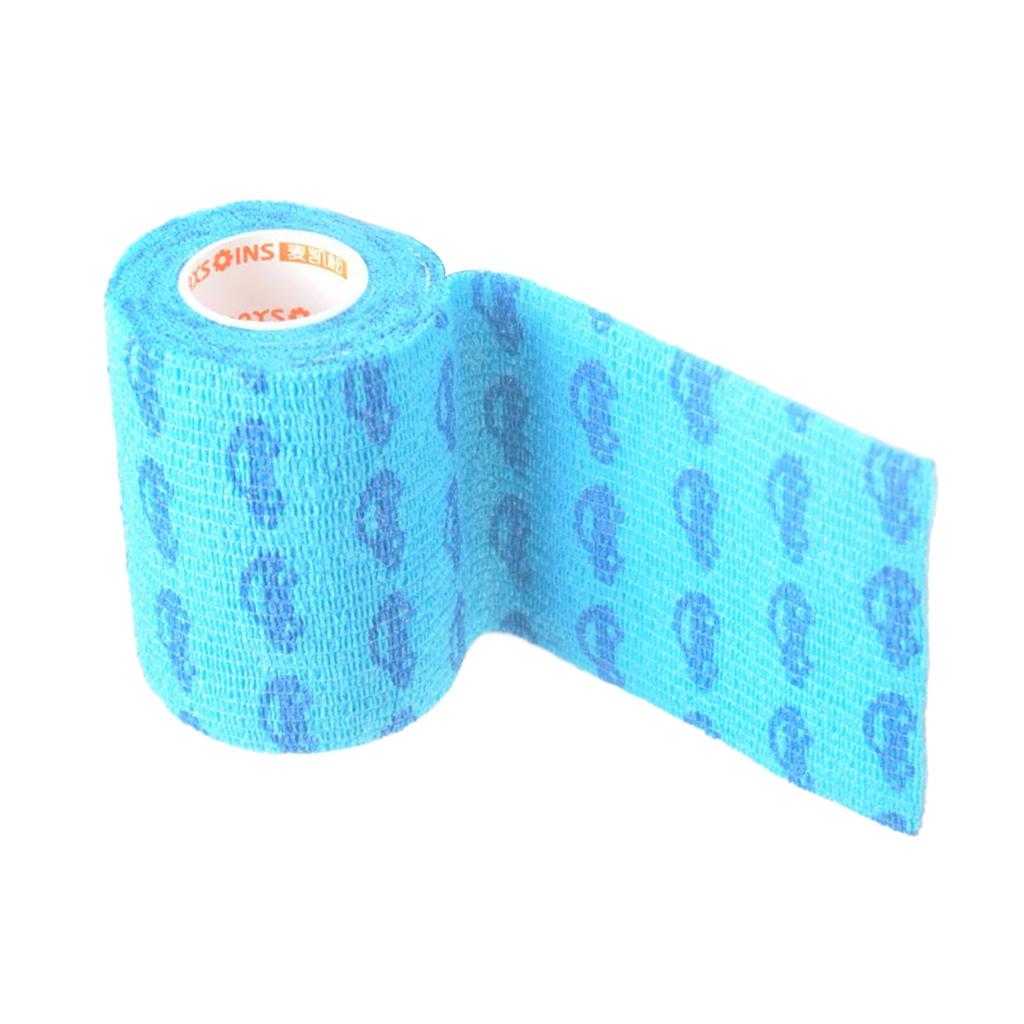 Elastic Non-Woven Self Adhesive Cohesive Wrap Bandage Tape Roll 3 inch Blue
