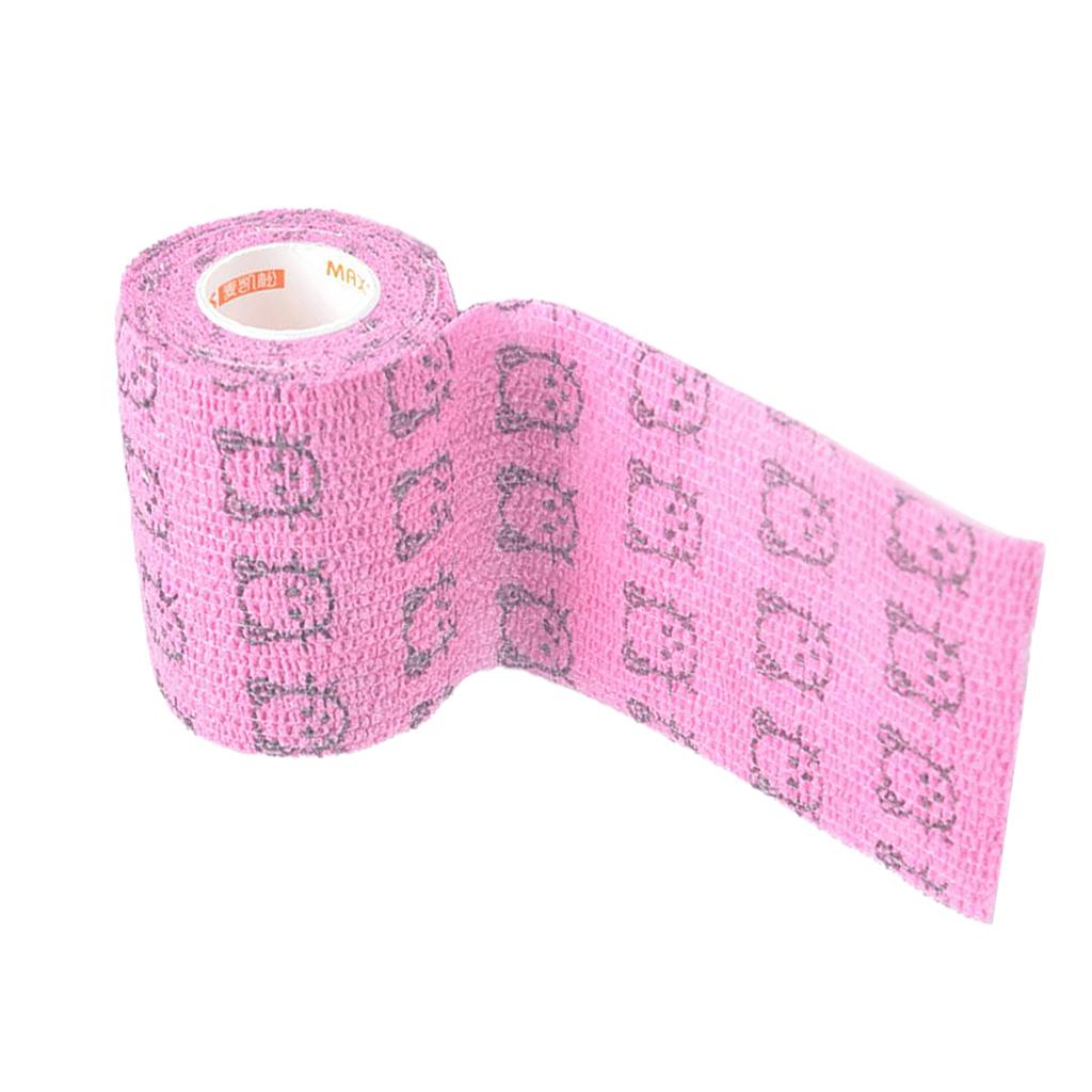 Elastic Non Woven Self Adhesive Cohesive Wrap Bandage Tape 4 Inch Pink