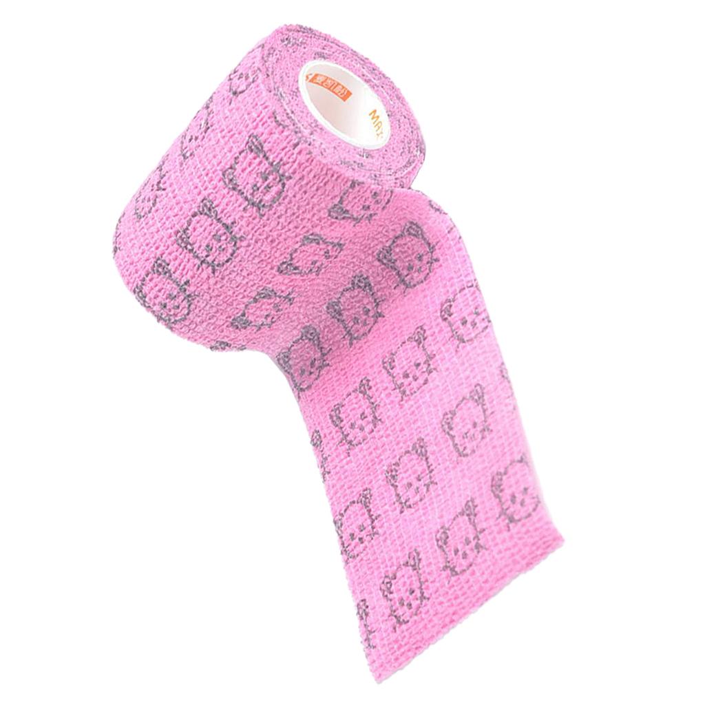 Elastic Non Woven Self Adhesive Cohesive Wrap Bandage Tape 3 Inch Pink
