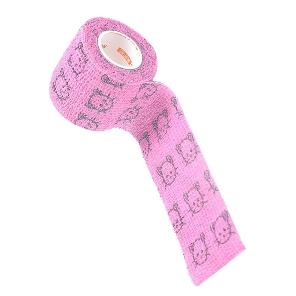Elastic Non Woven Self Adhesive Cohesive Wrap Bandage Tape 2 Inch Pink