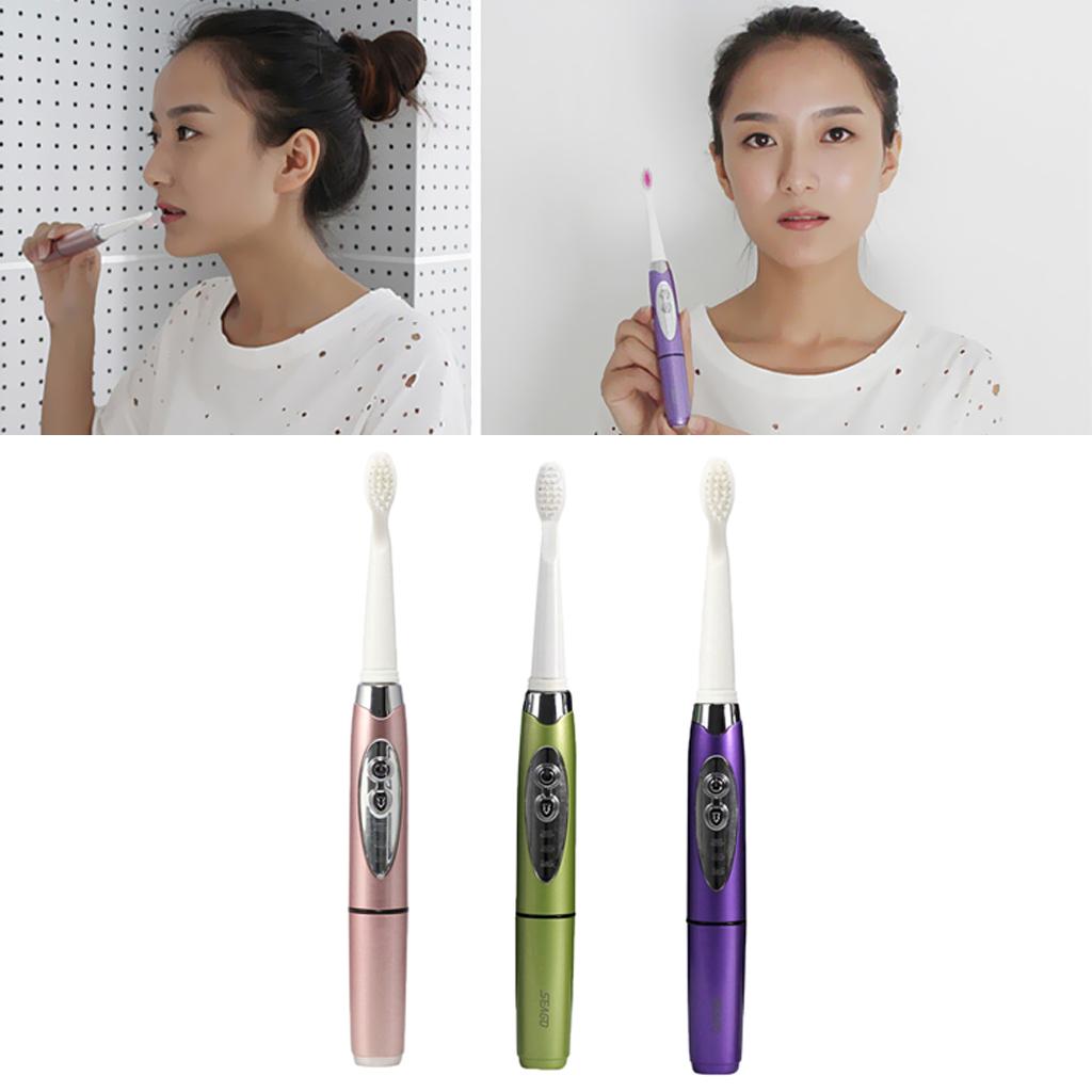 Adults Electric Soft Toothbrush Oral Care Toothbrush + 2 Brush Head Pink