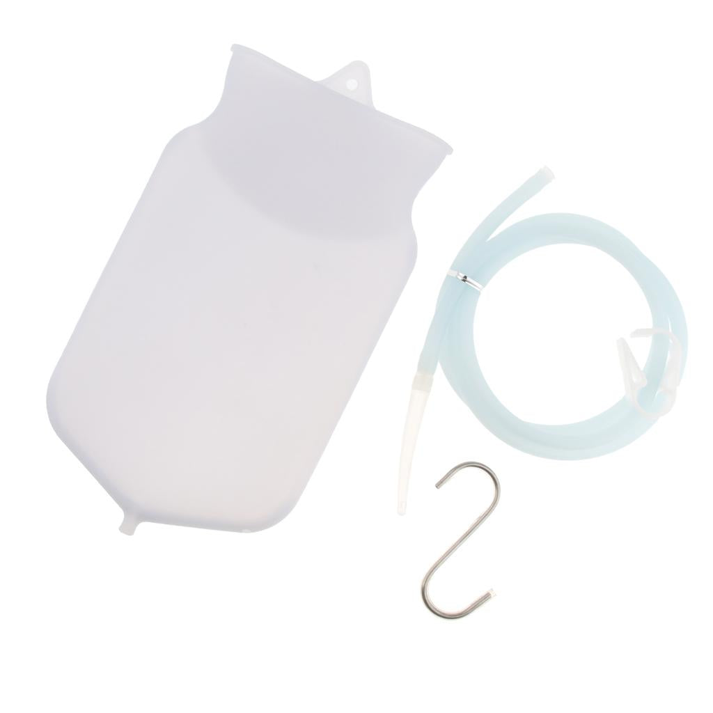 Men Women Enema Bag Kit Clean Anal Rubber Douche with Nozzle Tips Set 2L