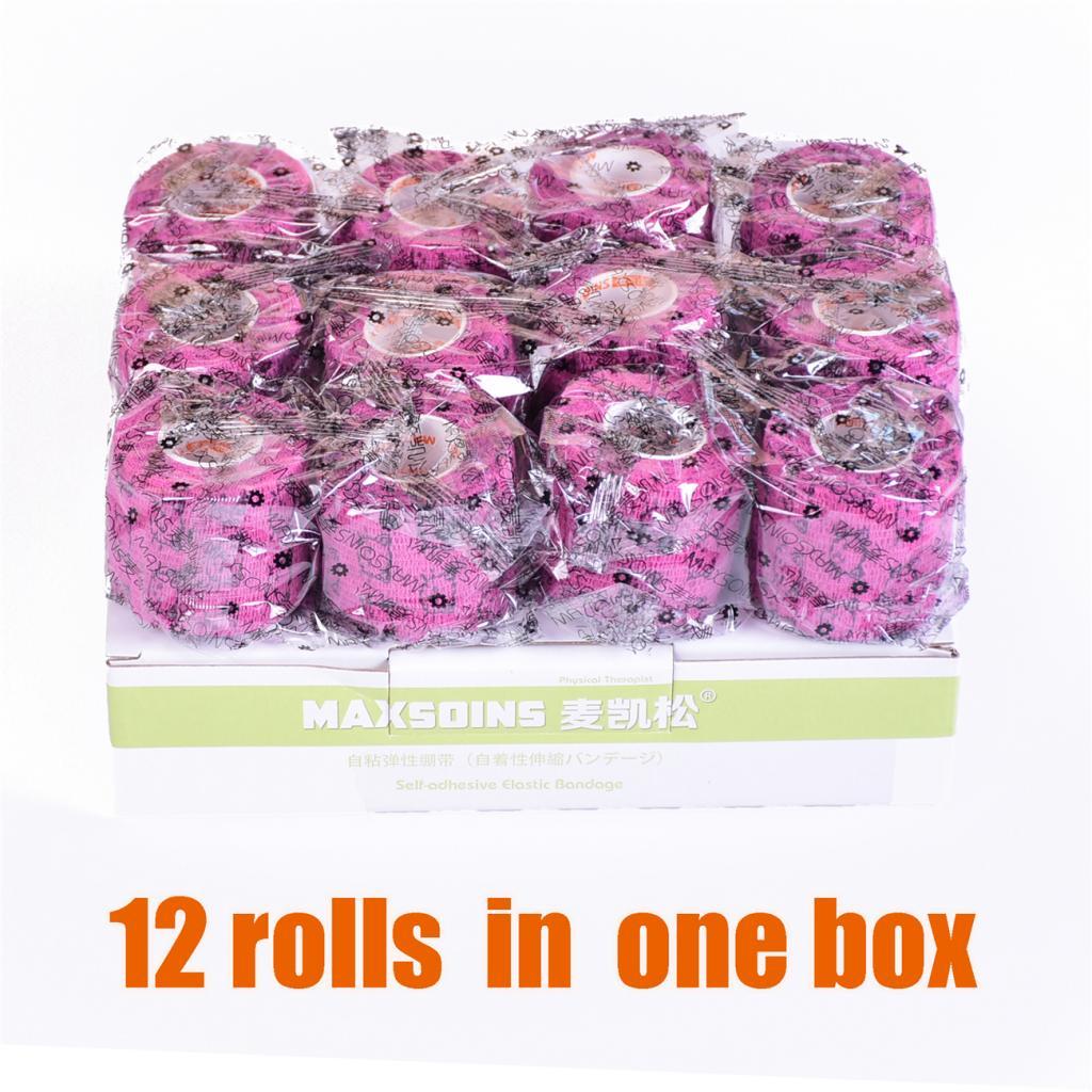 12pcs Non Woven Self Adhesive Cohesive Wrap Bandage Tape Camo Pink