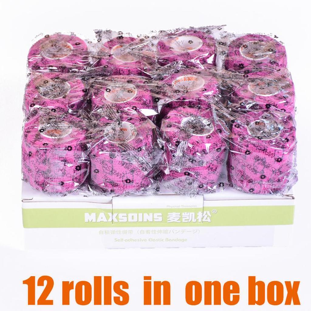 12pcs Non Woven Self Adhesive Cohesive Wrap Bandage Tape Green