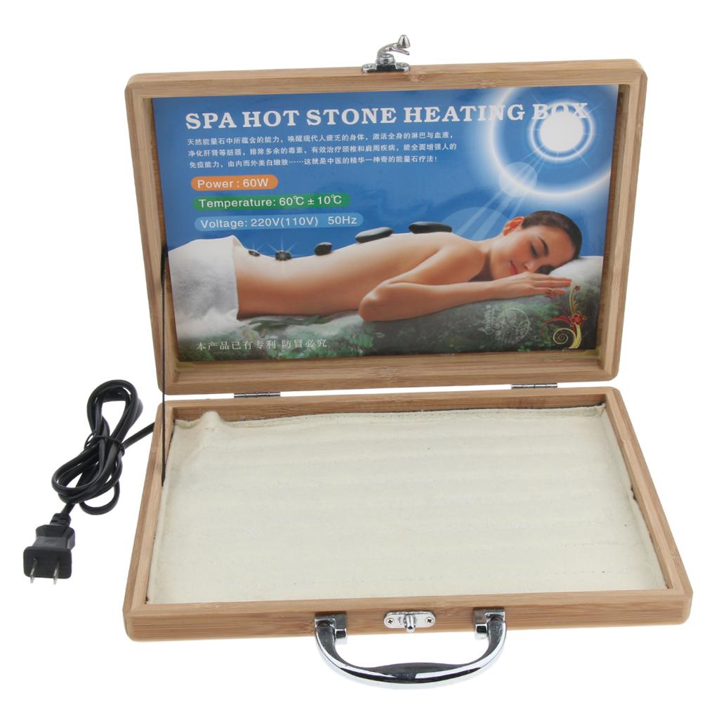 Hot Stone Massage Heater Warmer Box Case For 16 Piece Spa Rock Stone