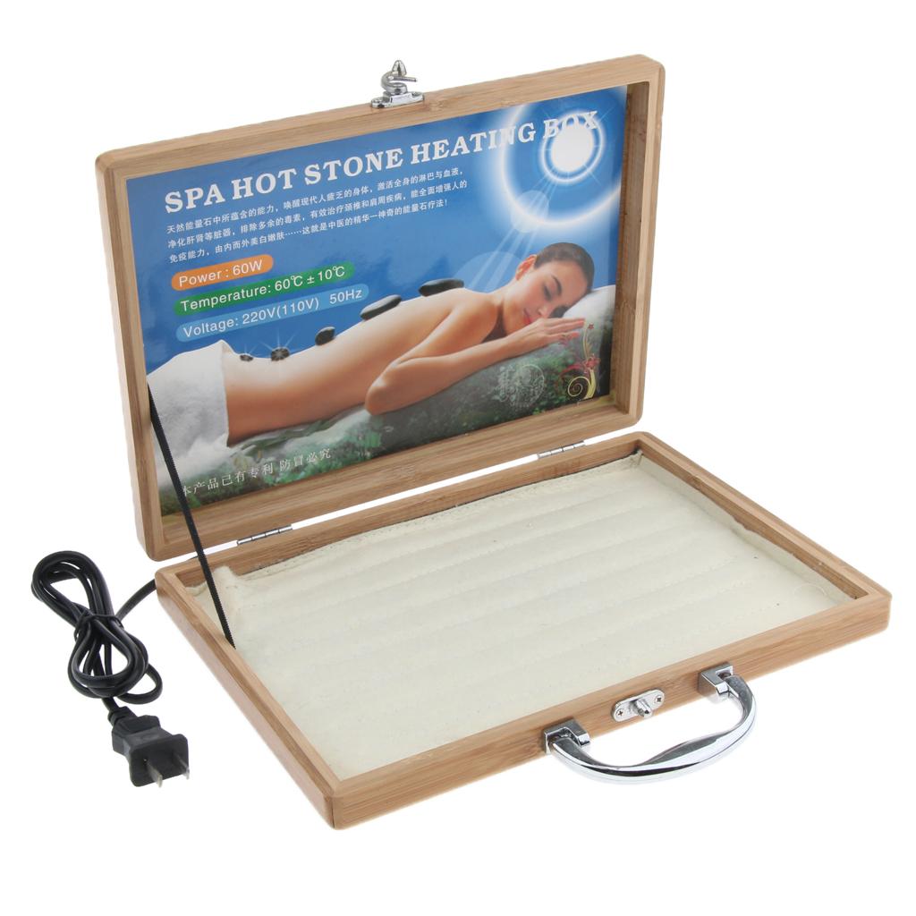 Hot Stone Massage Heater Warmer Box Case For 16 Piece Spa Rock Stone